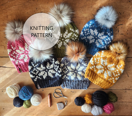 Snowflake Hat Knitting Pattern