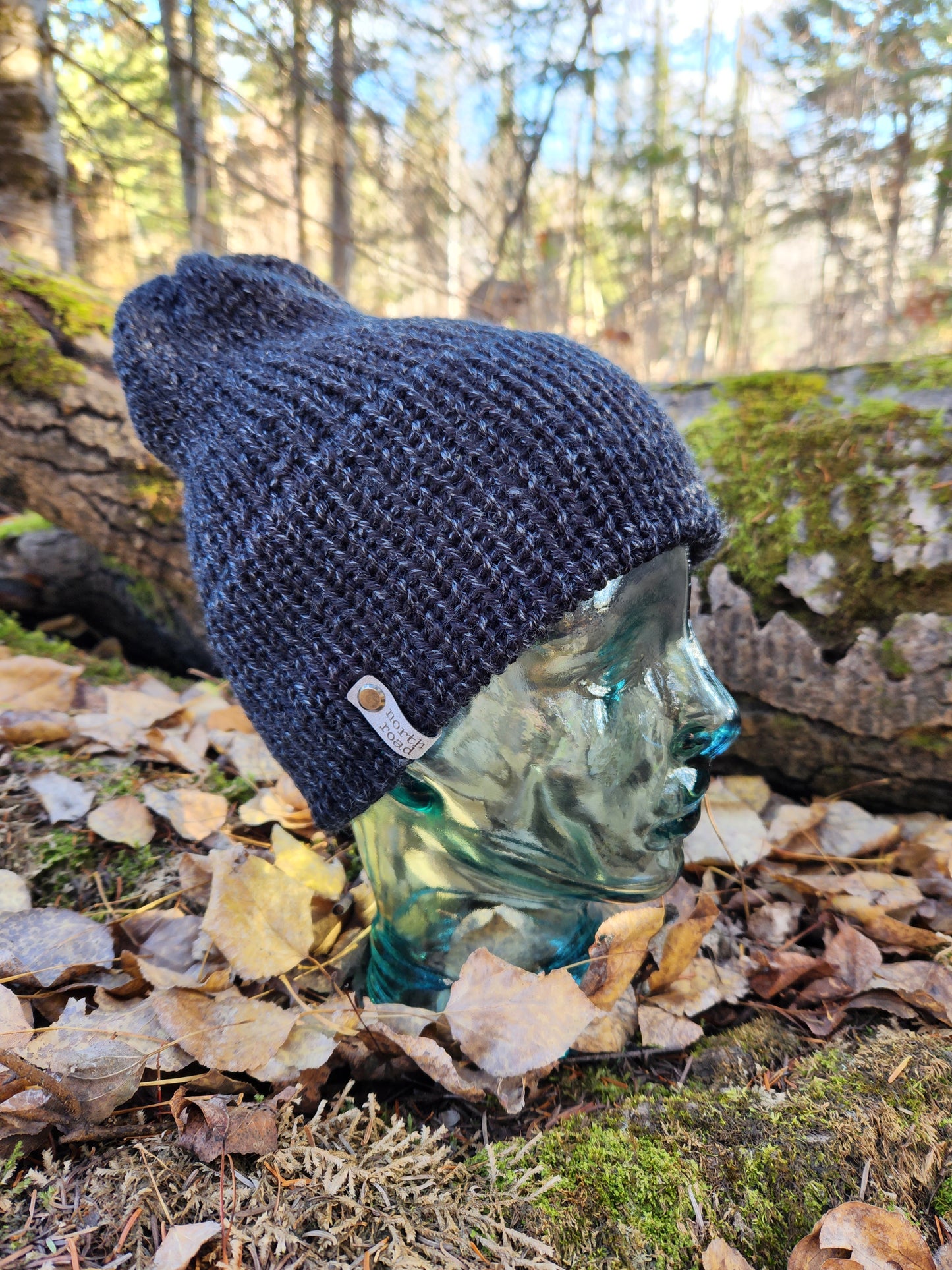 Lightweight Hat, Folded Double Brim Wool Free, Heathered Black