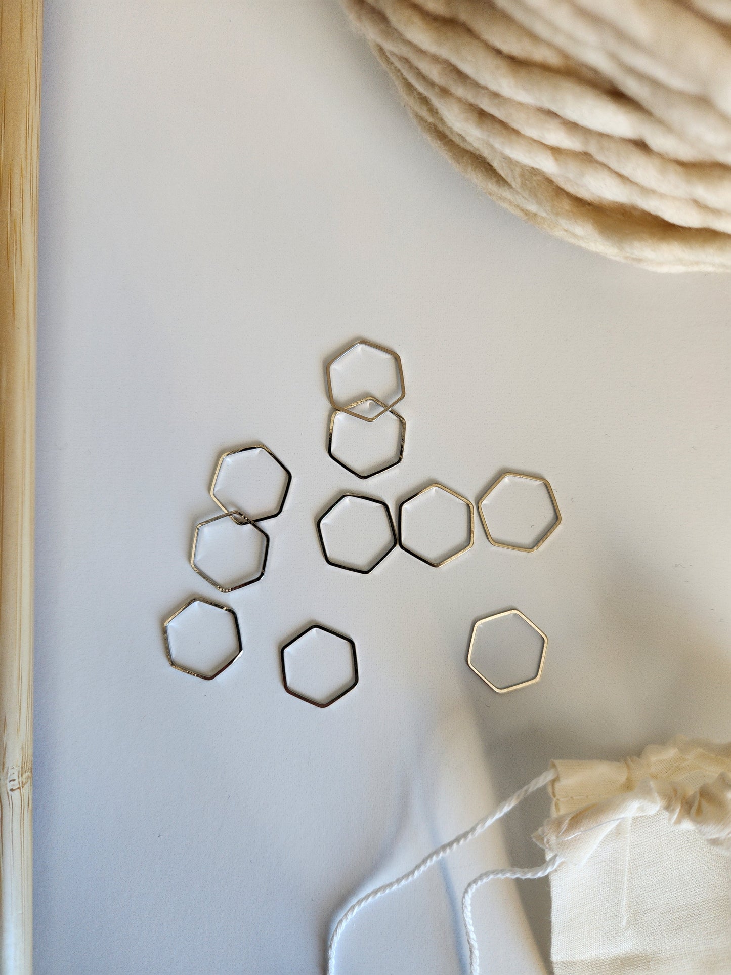 Large Hexagon Stitch Markers (Set of 10)