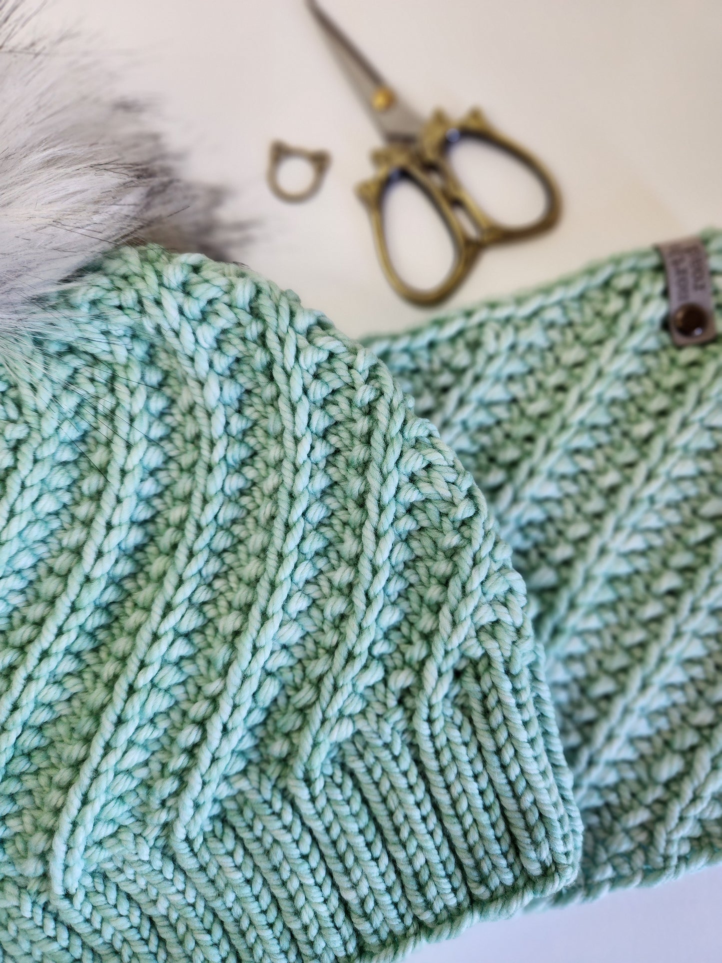 Merino Wool Pom Hat and Cowl Set