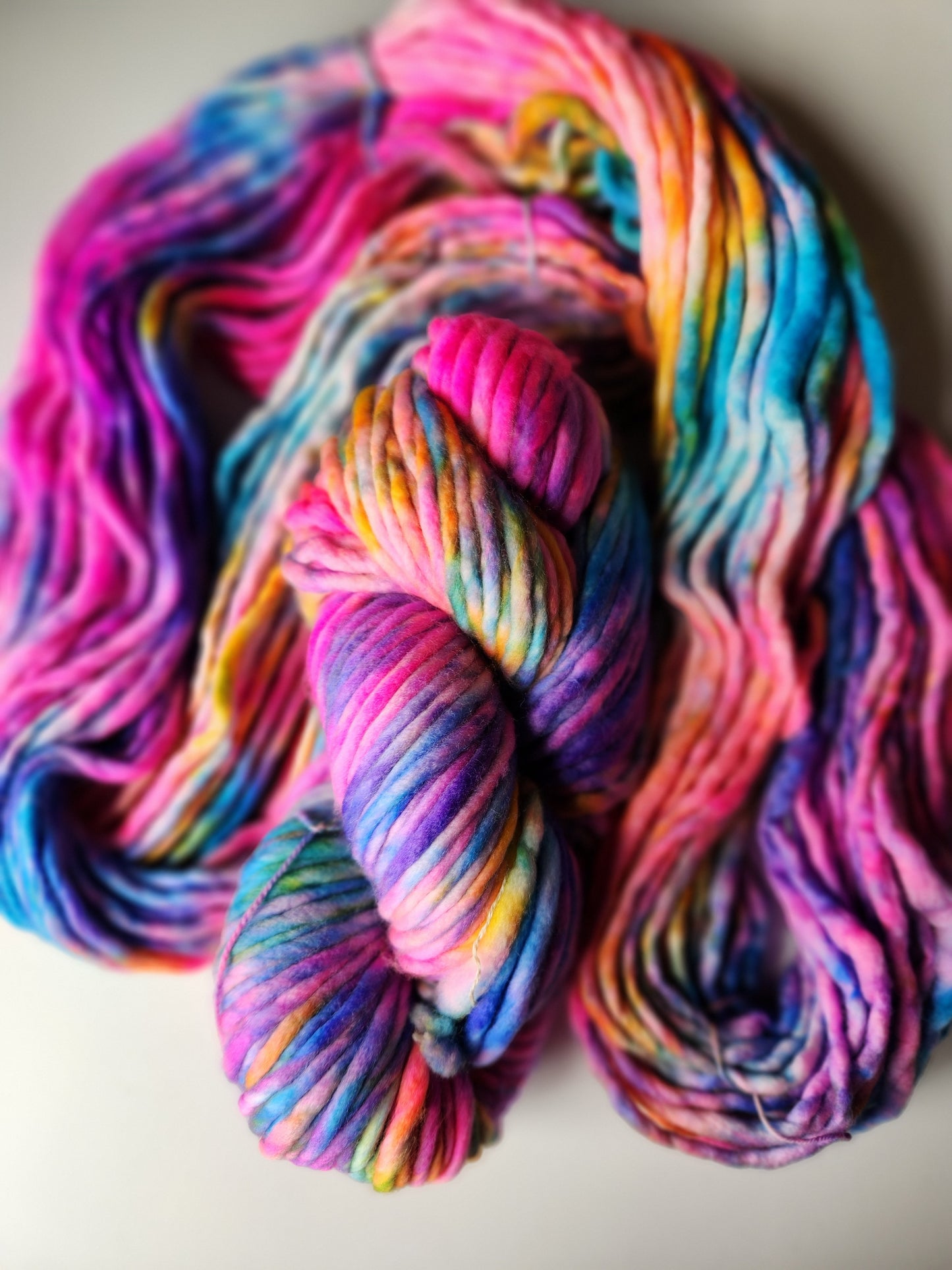 Honey and Clover | Hand Dyed Merino Wool Super Bulky | Rainbow Brite