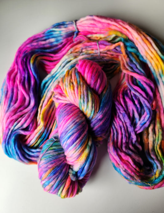 Honey and Clover | Hand Dyed Merino Wool Super Bulky | Rainbow Brite