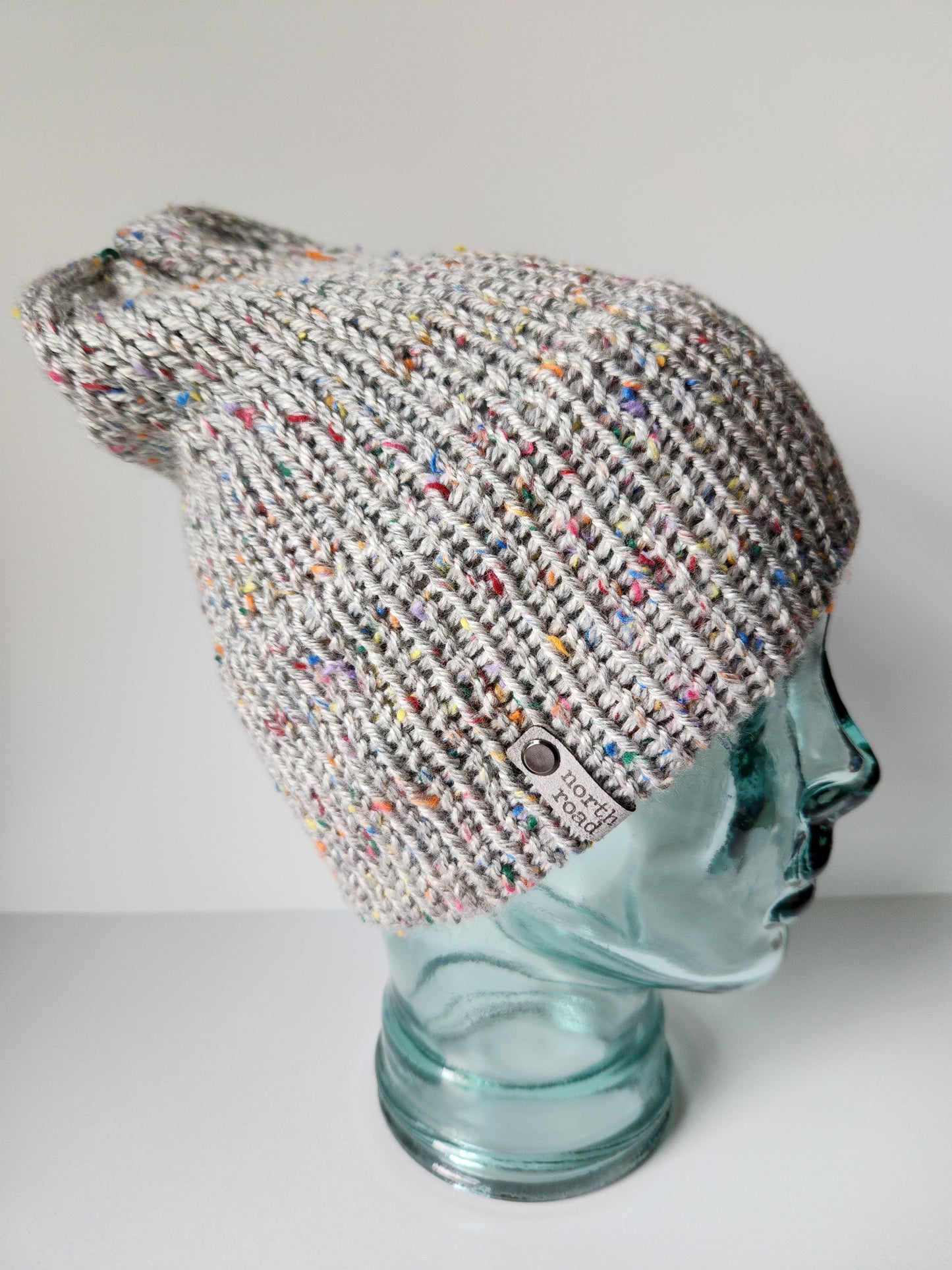 Lightweight Hat, Folded Double Brim Wool Free, Light Gray Speckle