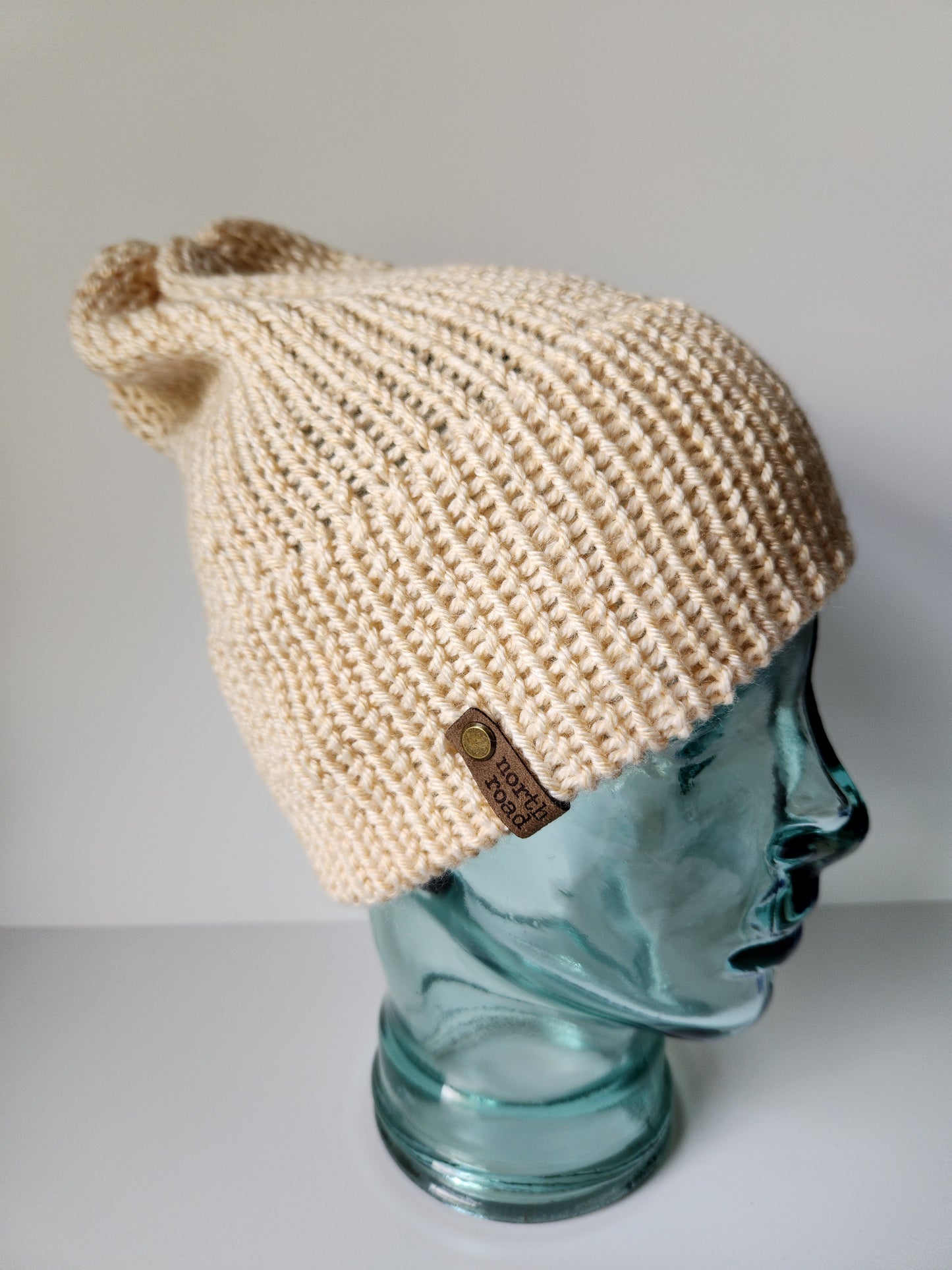 Lightweight Hat, Folded Double Brim Wool Free, Cream