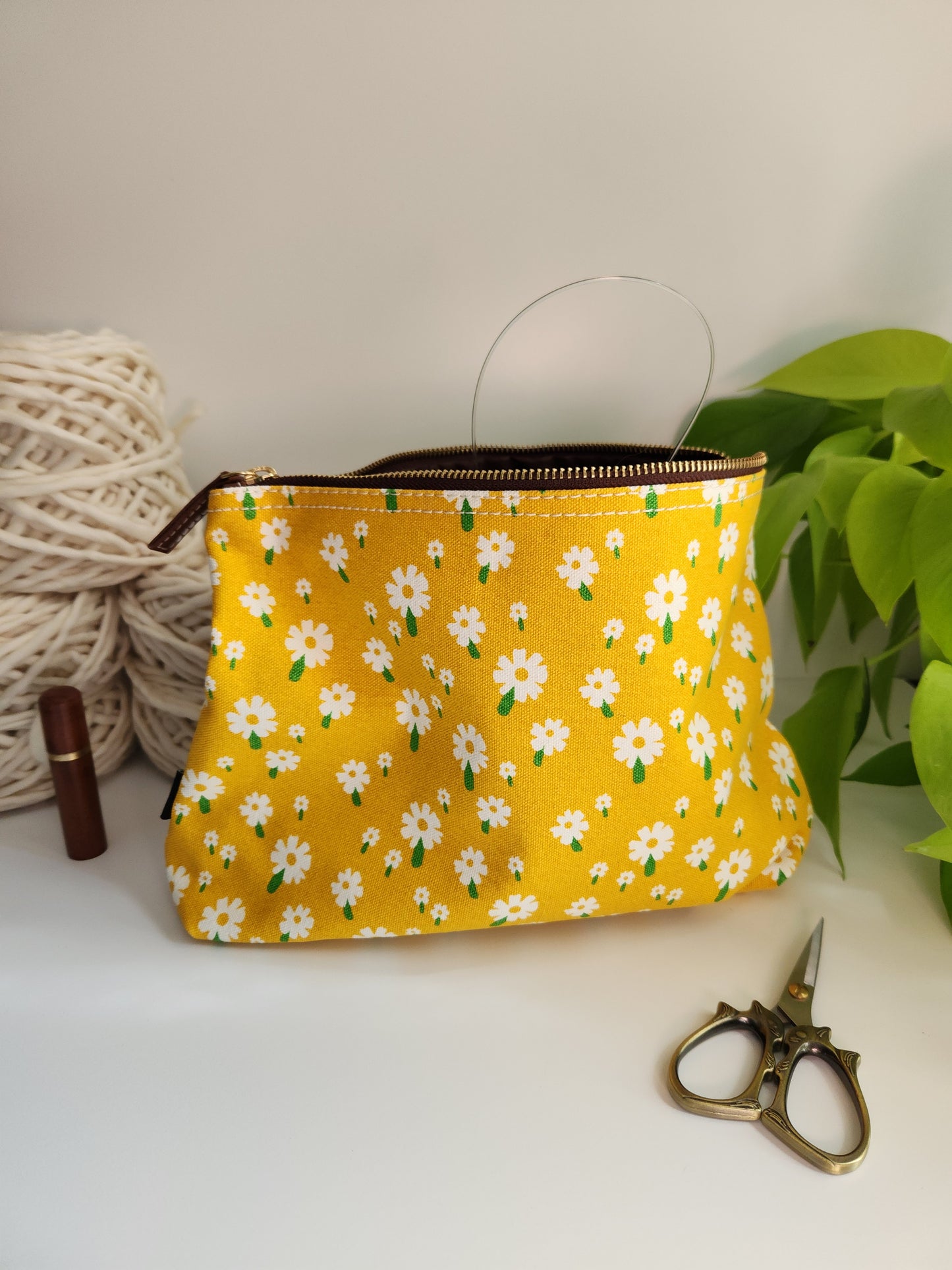 Large Zipper Pouch, Carmel