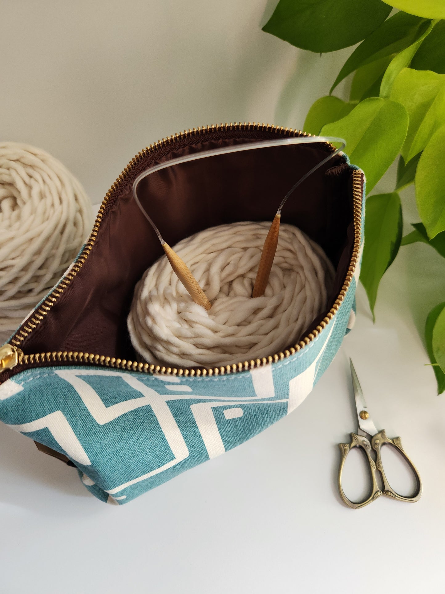 Large Zipper Pouch, Malibu