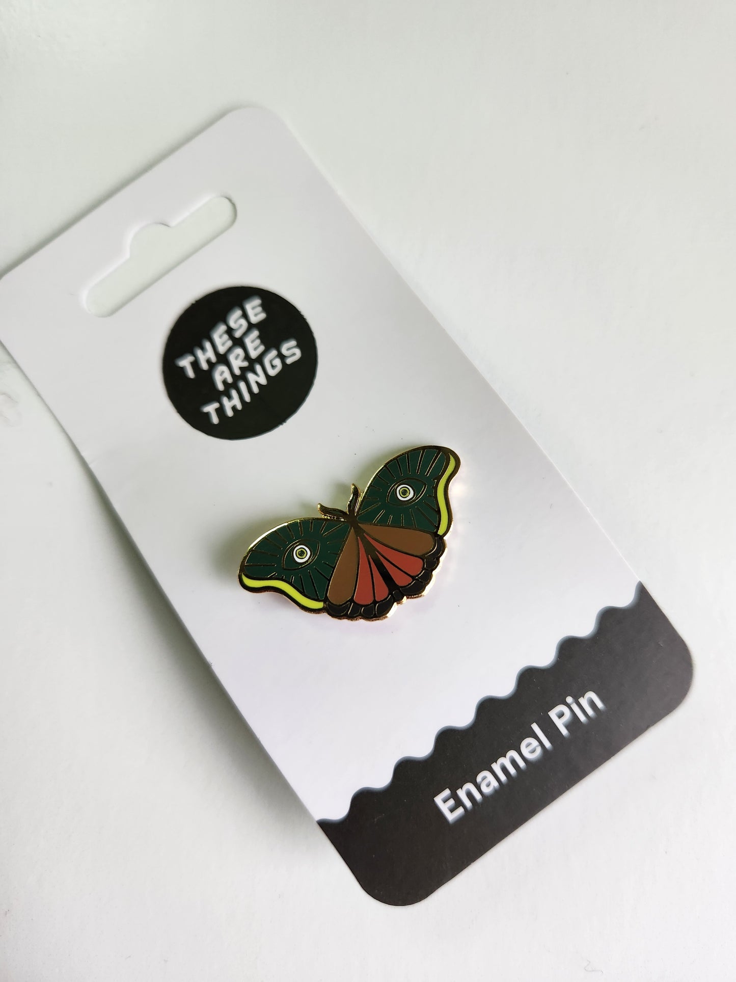 Evil Eye Moth Enamel Pin