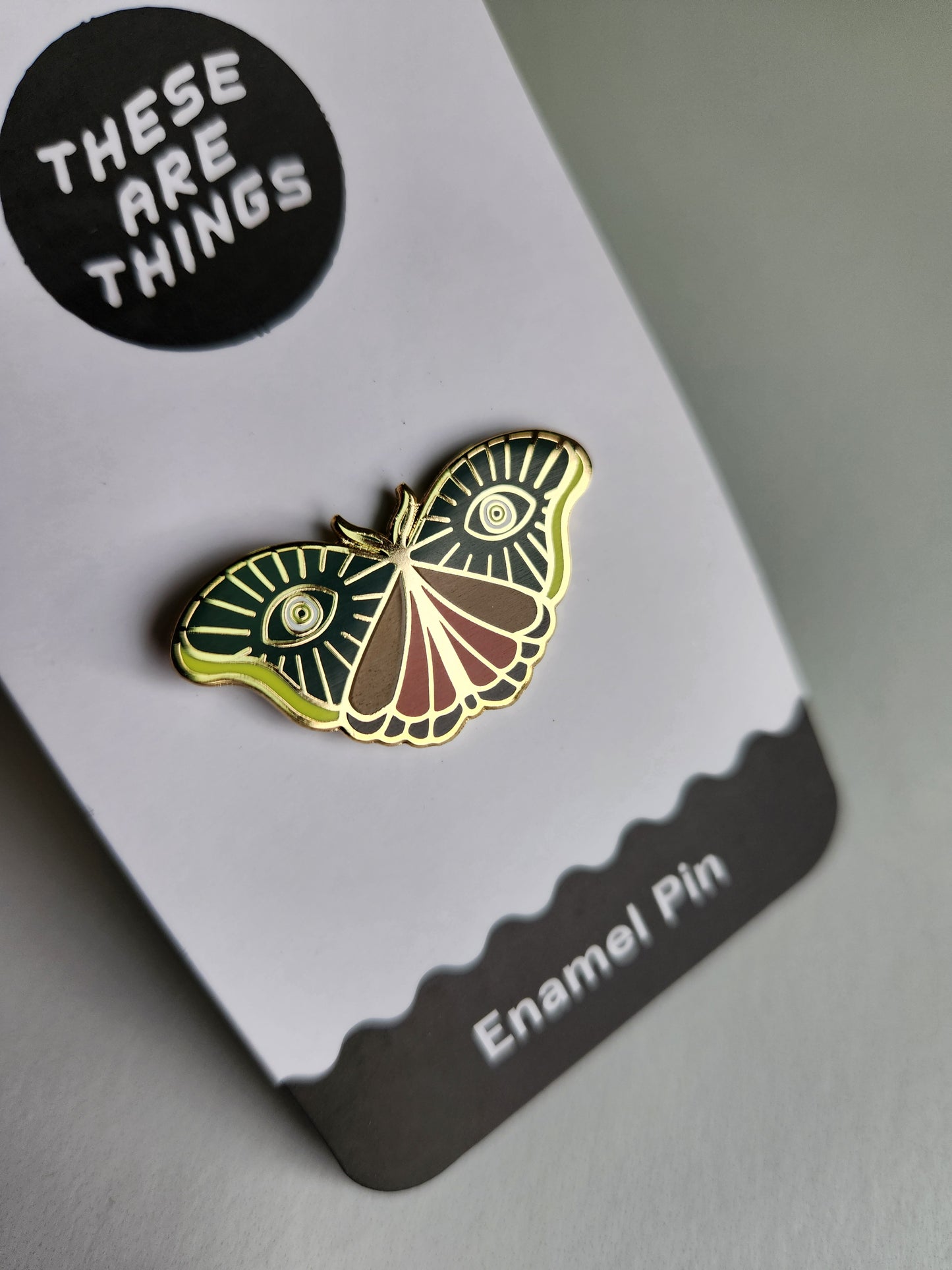 Evil Eye Moth Enamel Pin