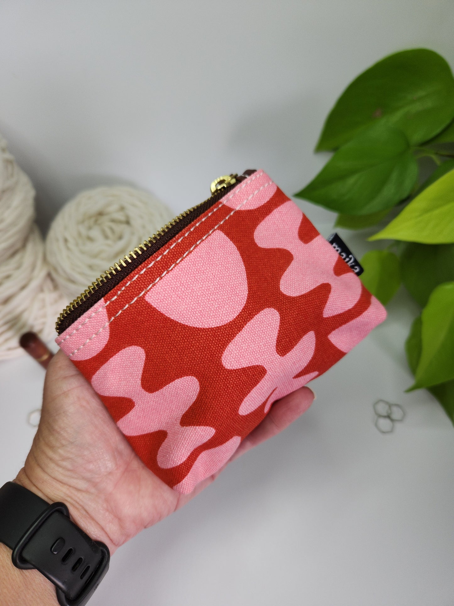 Knitting Project Bag, Small Zipper Pouch, Nacka