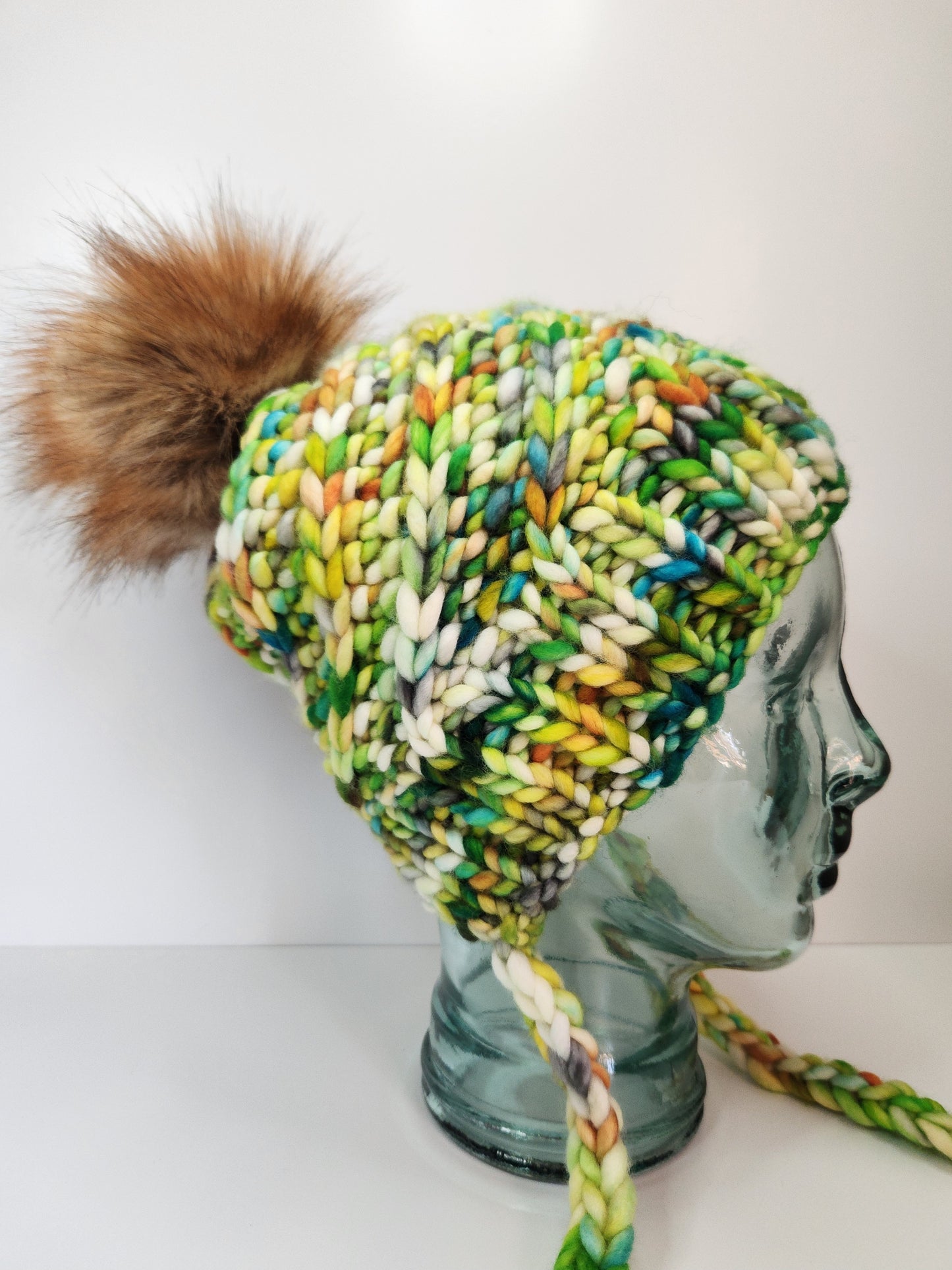 Merino Wool Split Brim Pom Hat