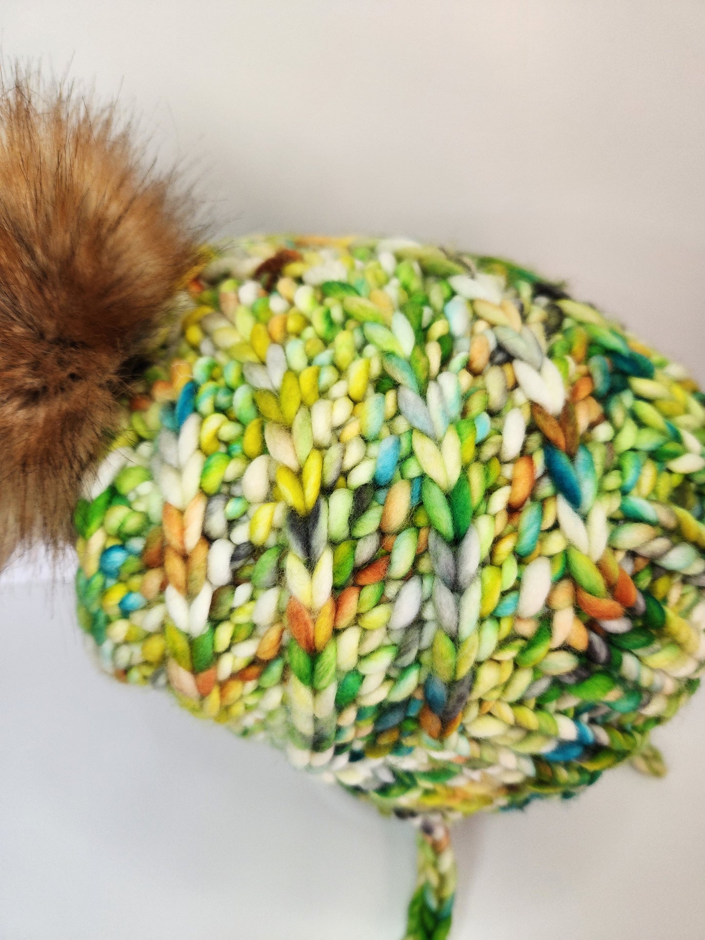 Merino Wool Split Brim Pom Hat