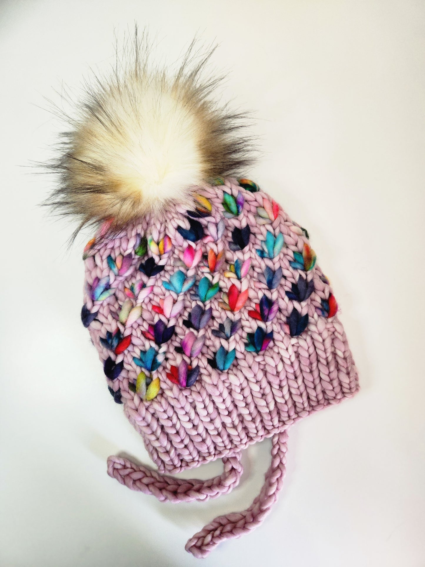 Merino Wool Split Brim Pom Hat