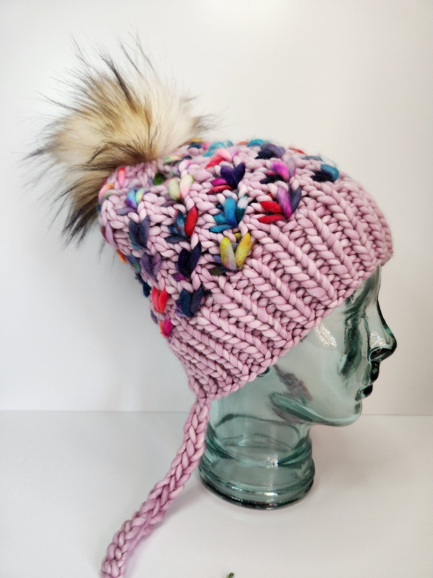 Merino Wool Split Brim Pom Hat
