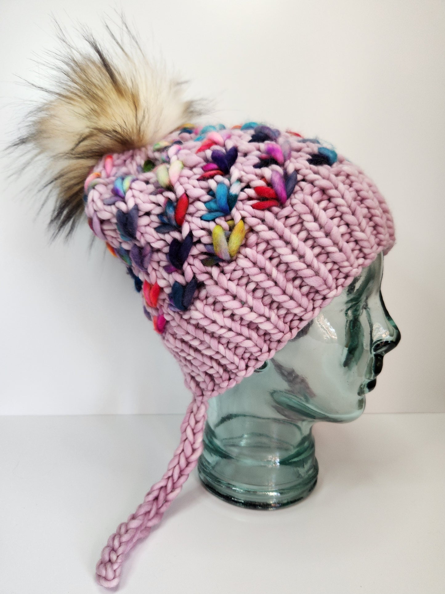 Merino Wool Split Brim Pom Hat