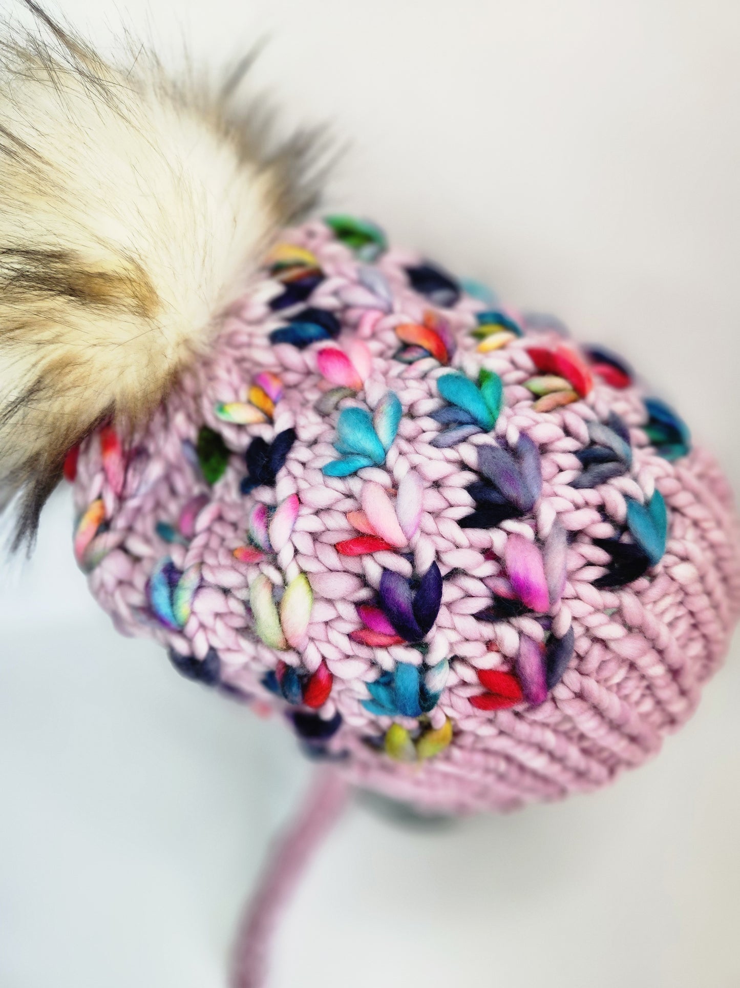 Merino Wool Split Brim Pom Hat