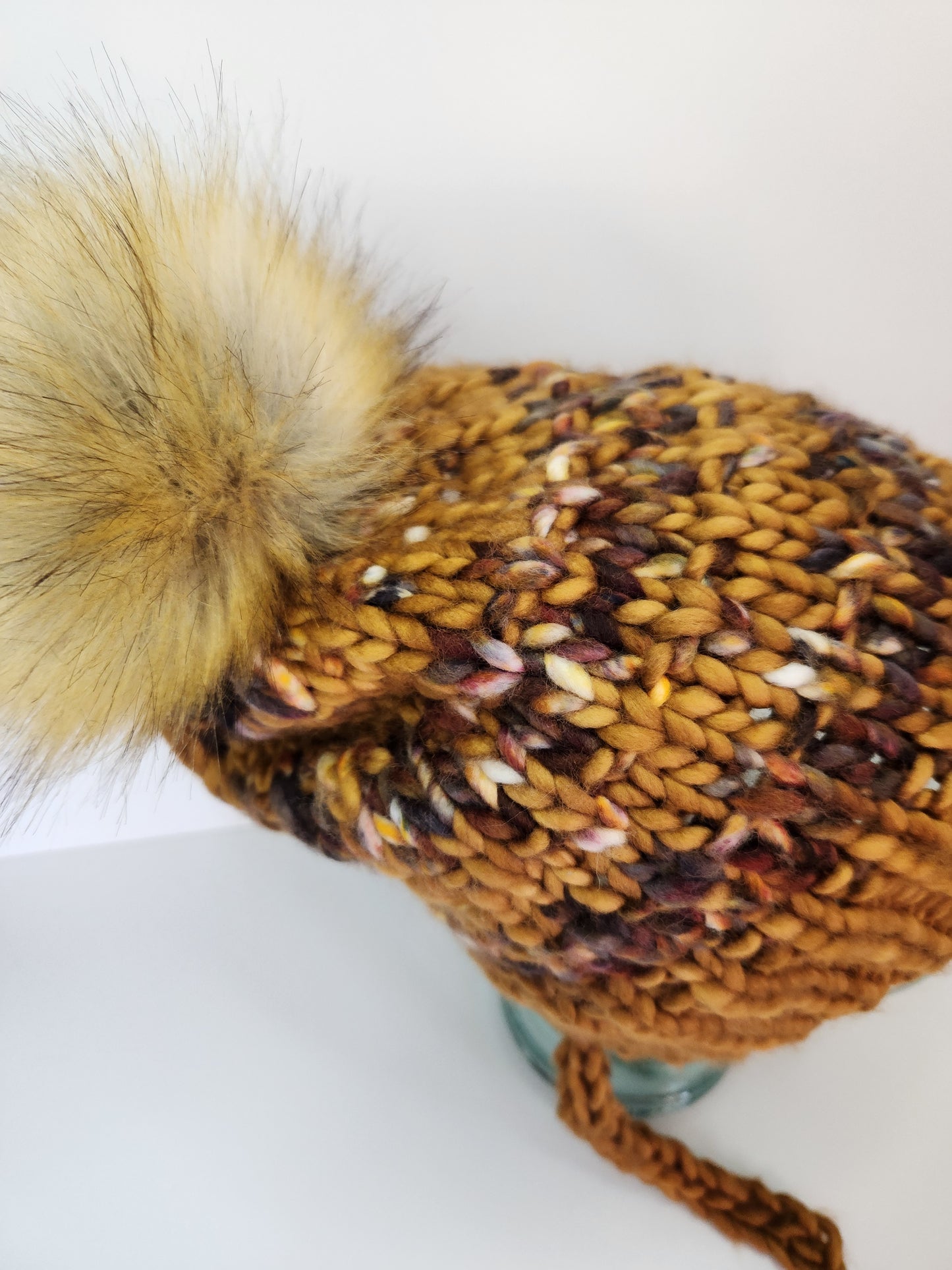 Merino Wool Split Brim Pom Hat
