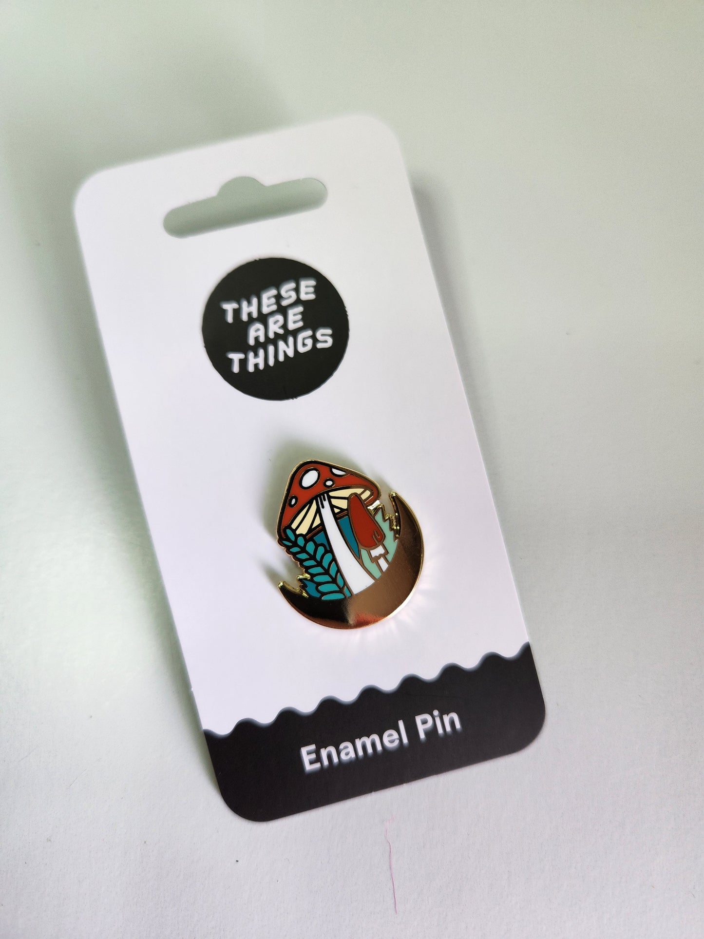 Mushroom Forest Moon Enamel Pin