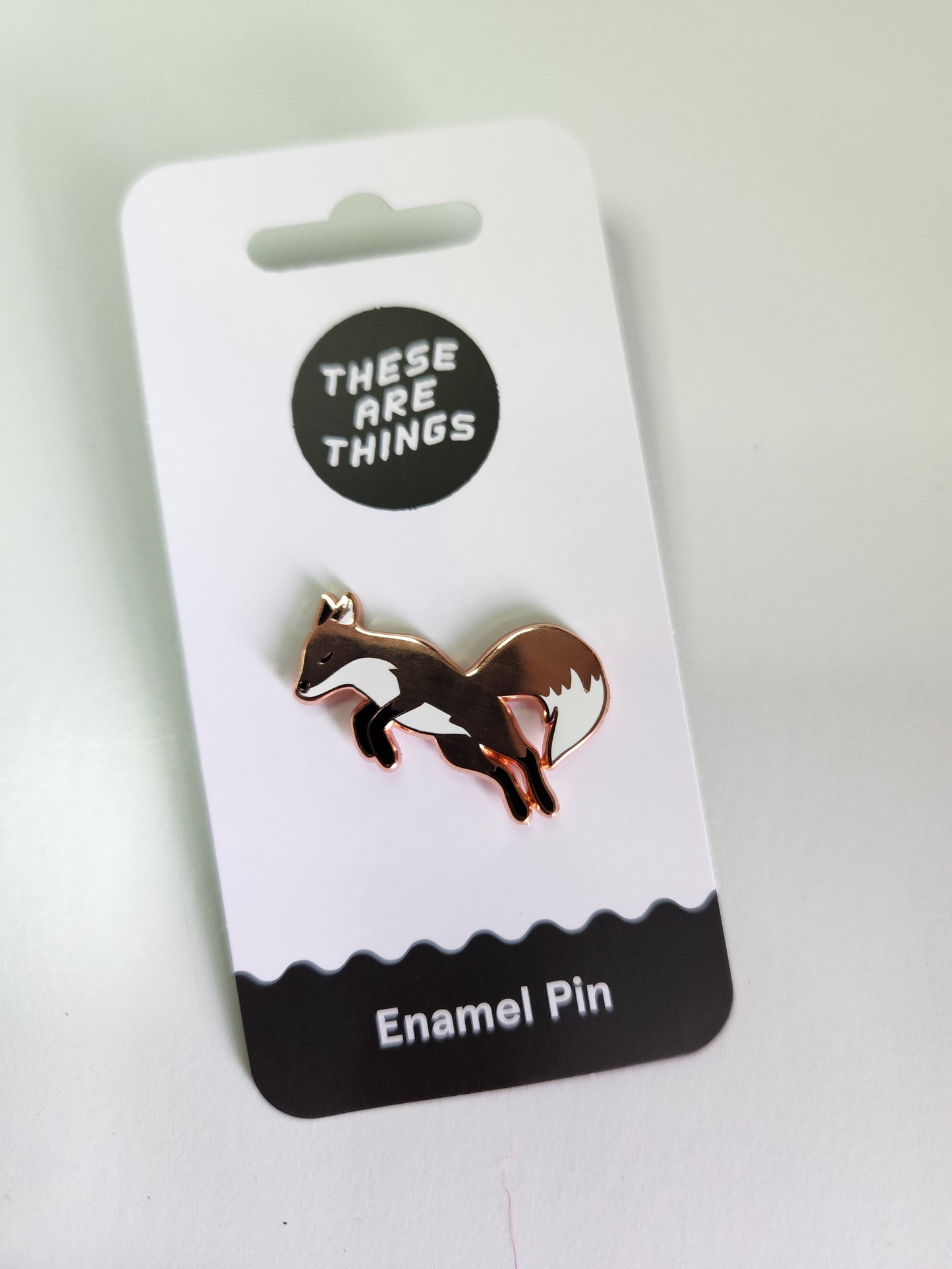 Jumping Fox Enamel Pin