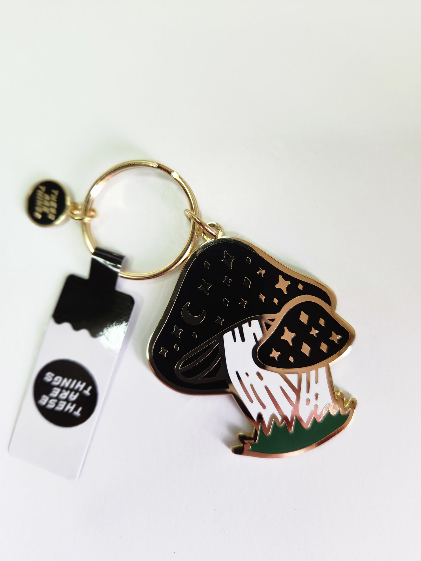 Cosmic Mushroom Enamel Key Chain