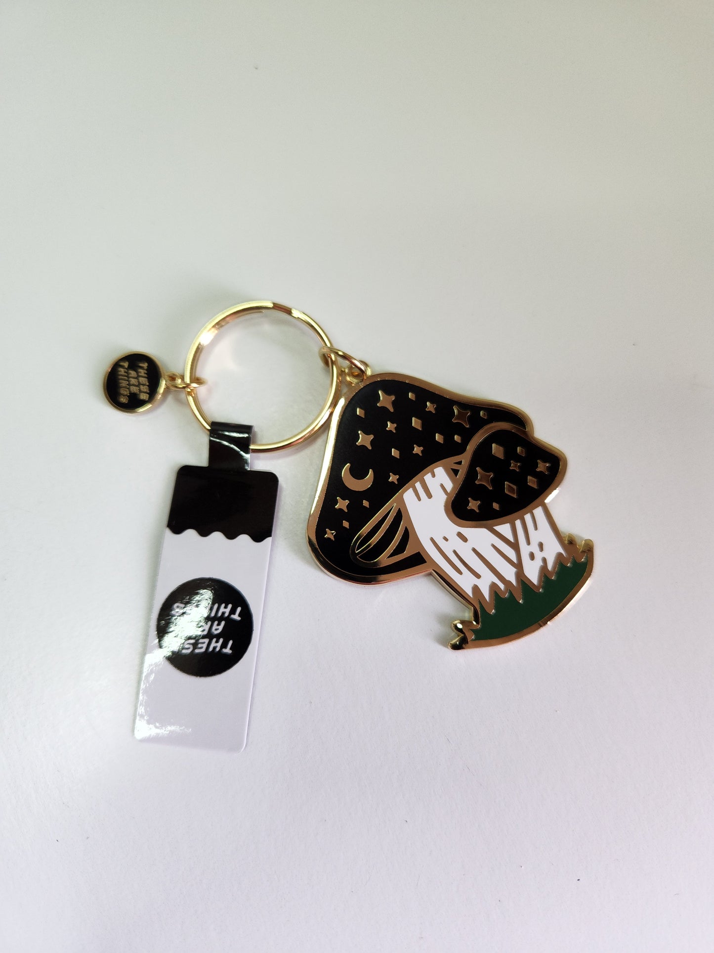 Cosmic Mushroom Enamel Key Chain