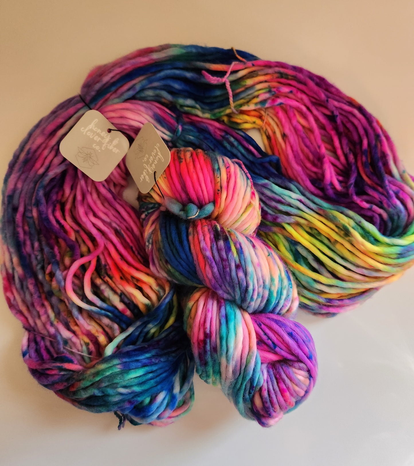 Honey and Clover | Hand Dyed Merino Wool Super Bulky | I Can't Feel My Face