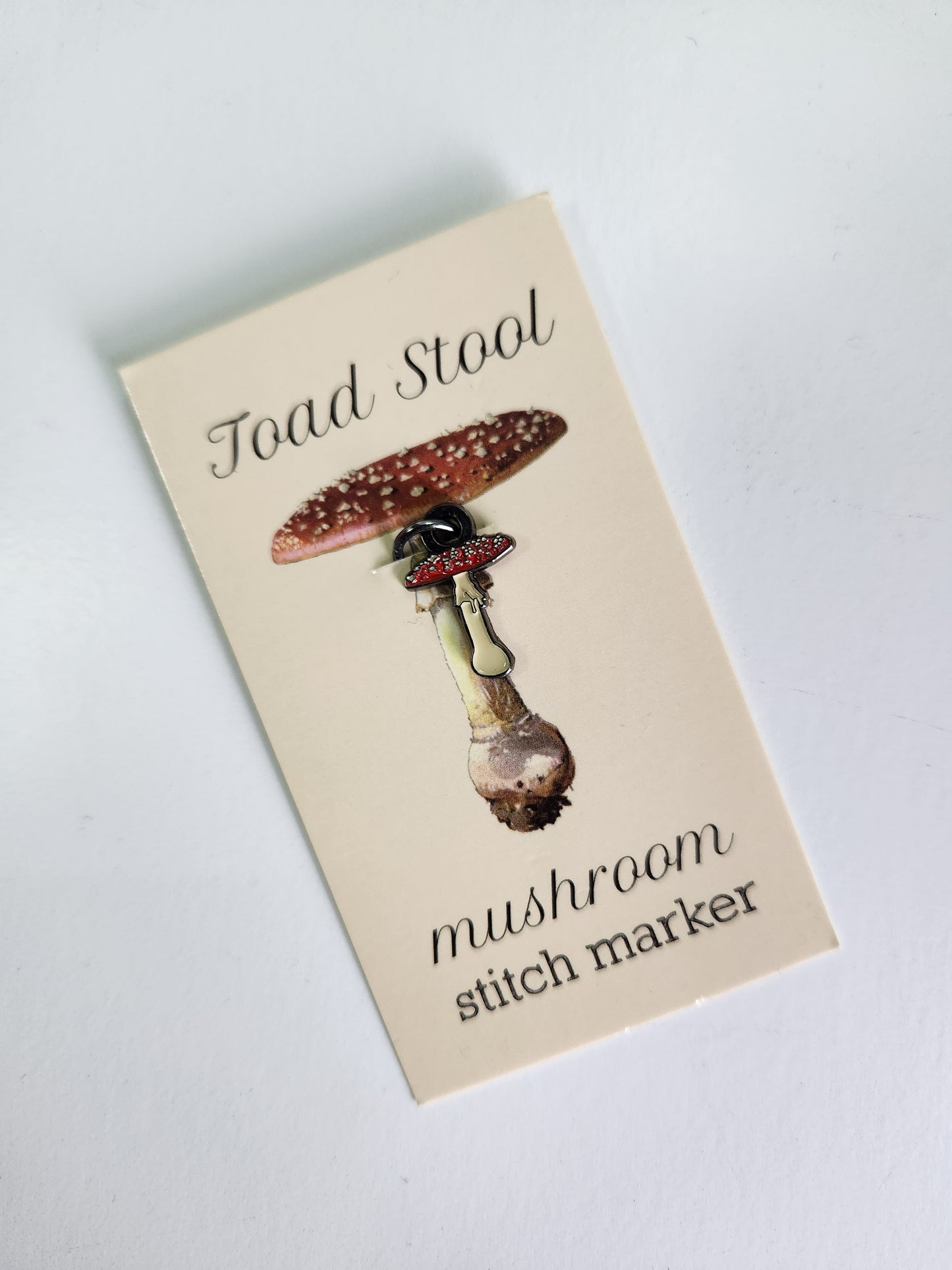 Toadstool Mushroom Stitch Marker, Round (Single Stitch Marker)