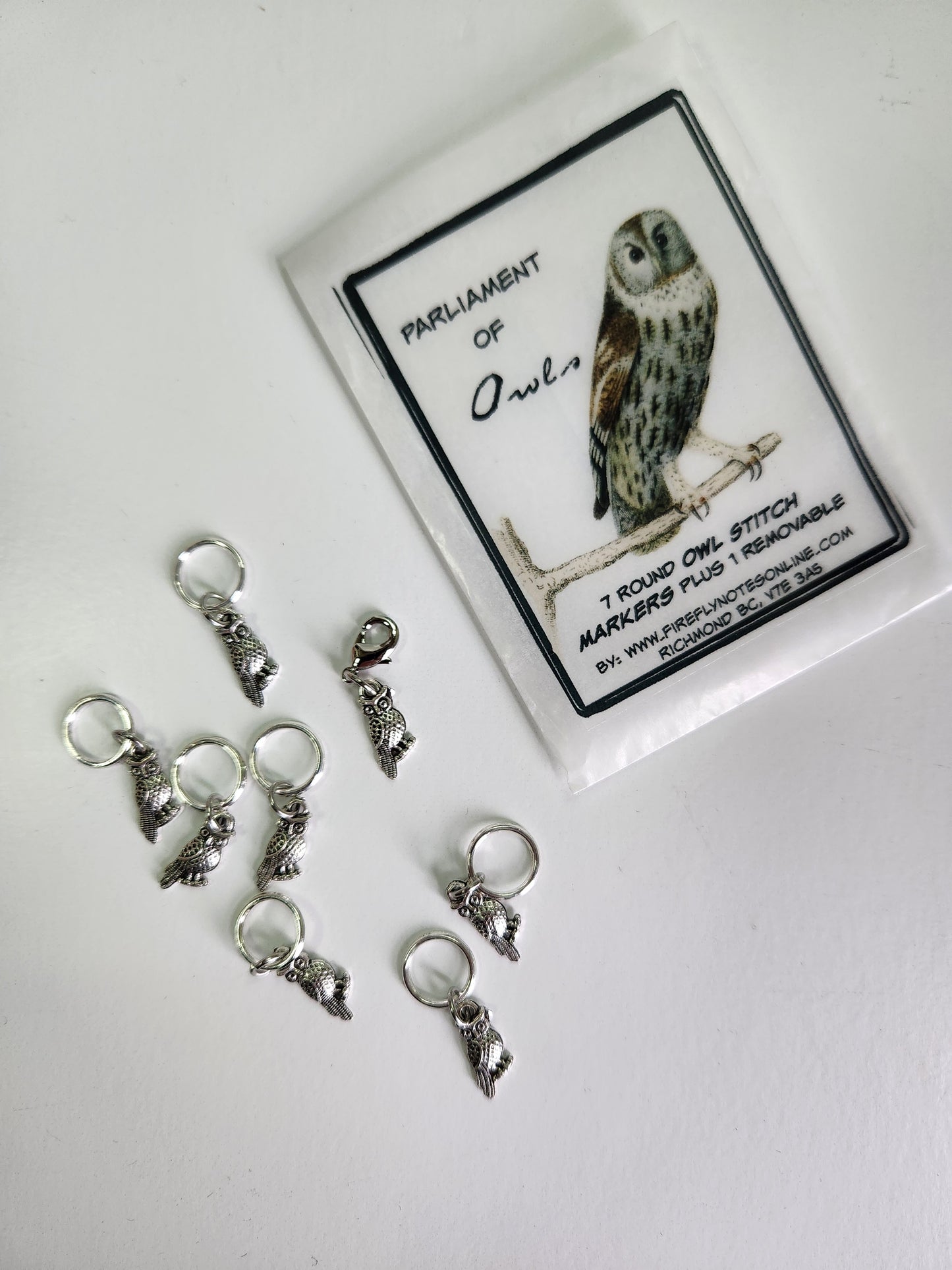Owl Stitch Markers (Set of 10)