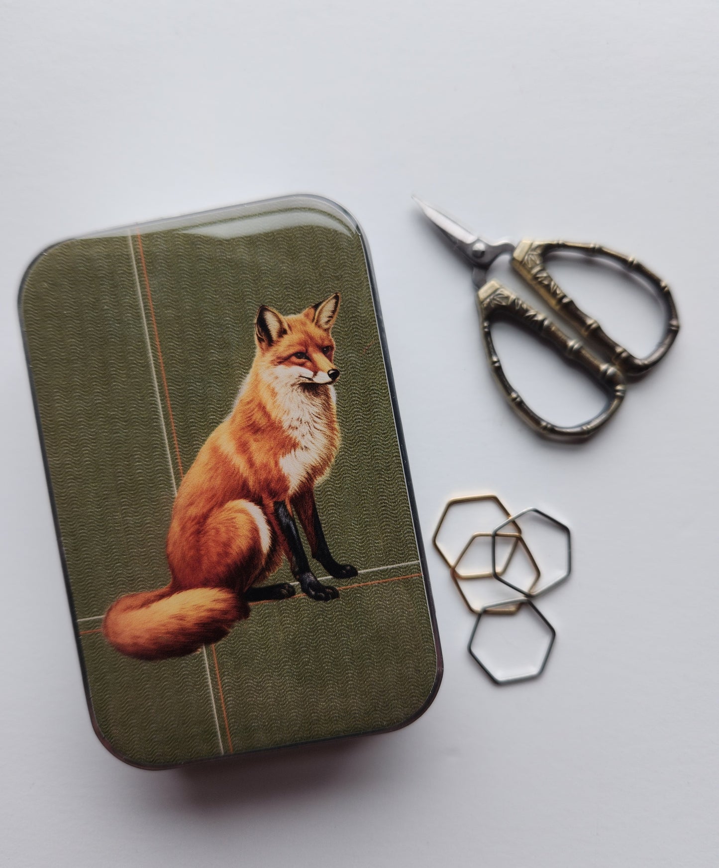 Large Woodland Fox Notions Tin