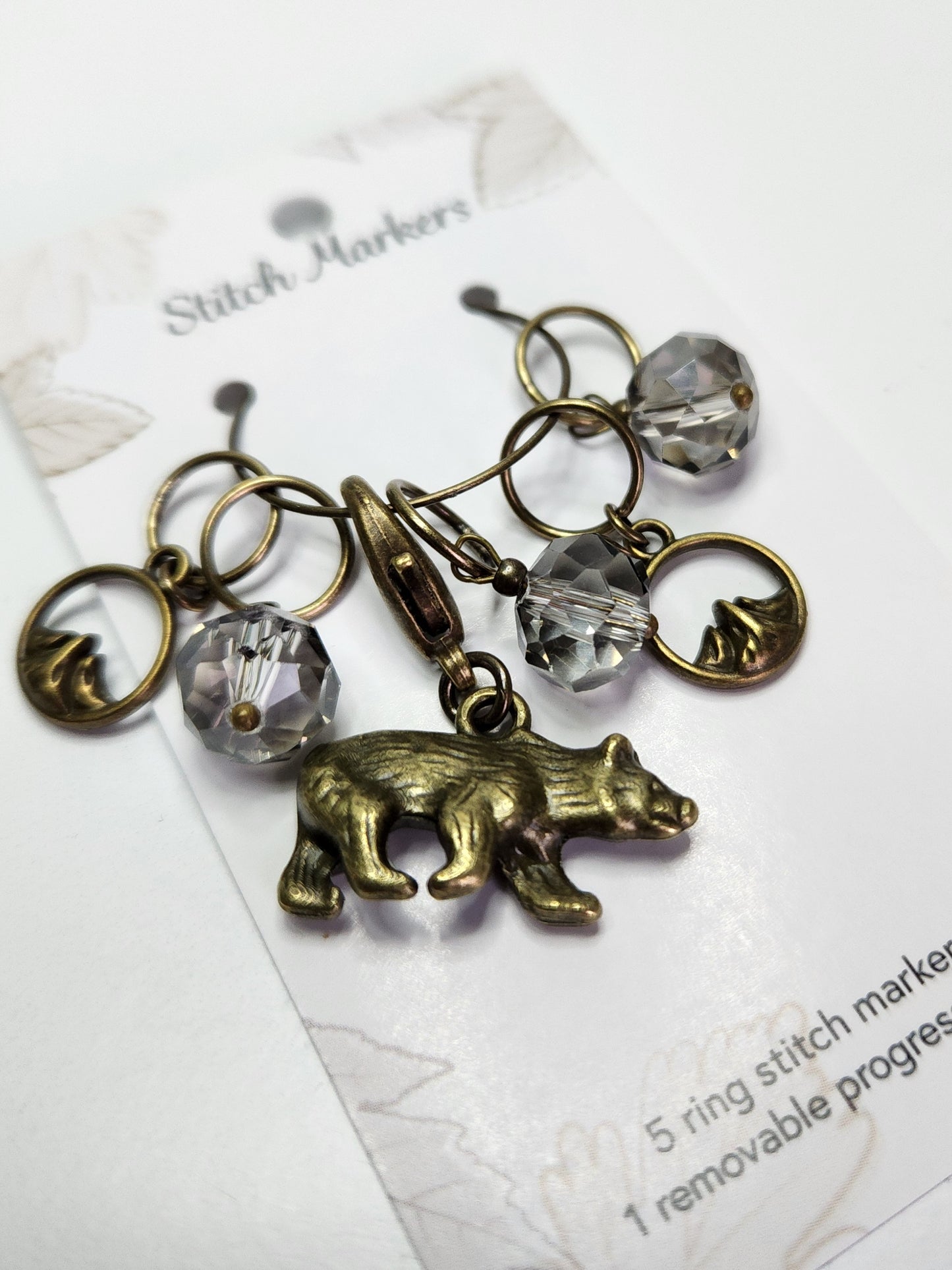 Winter Forest Stitch Marker Set (Bear)