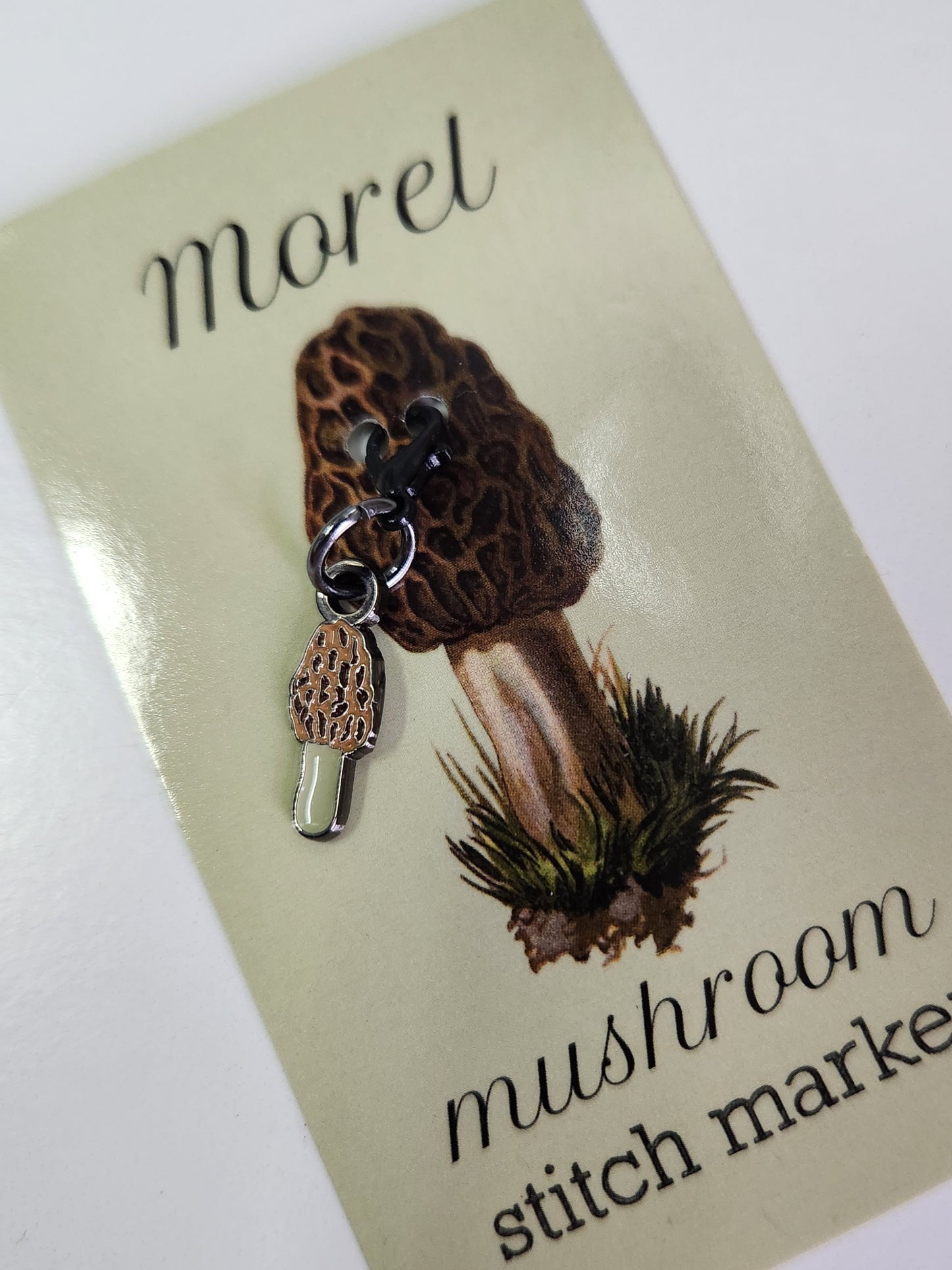 Morel Mushroom Stitch Marker, Removable (Single Stitch Marker)