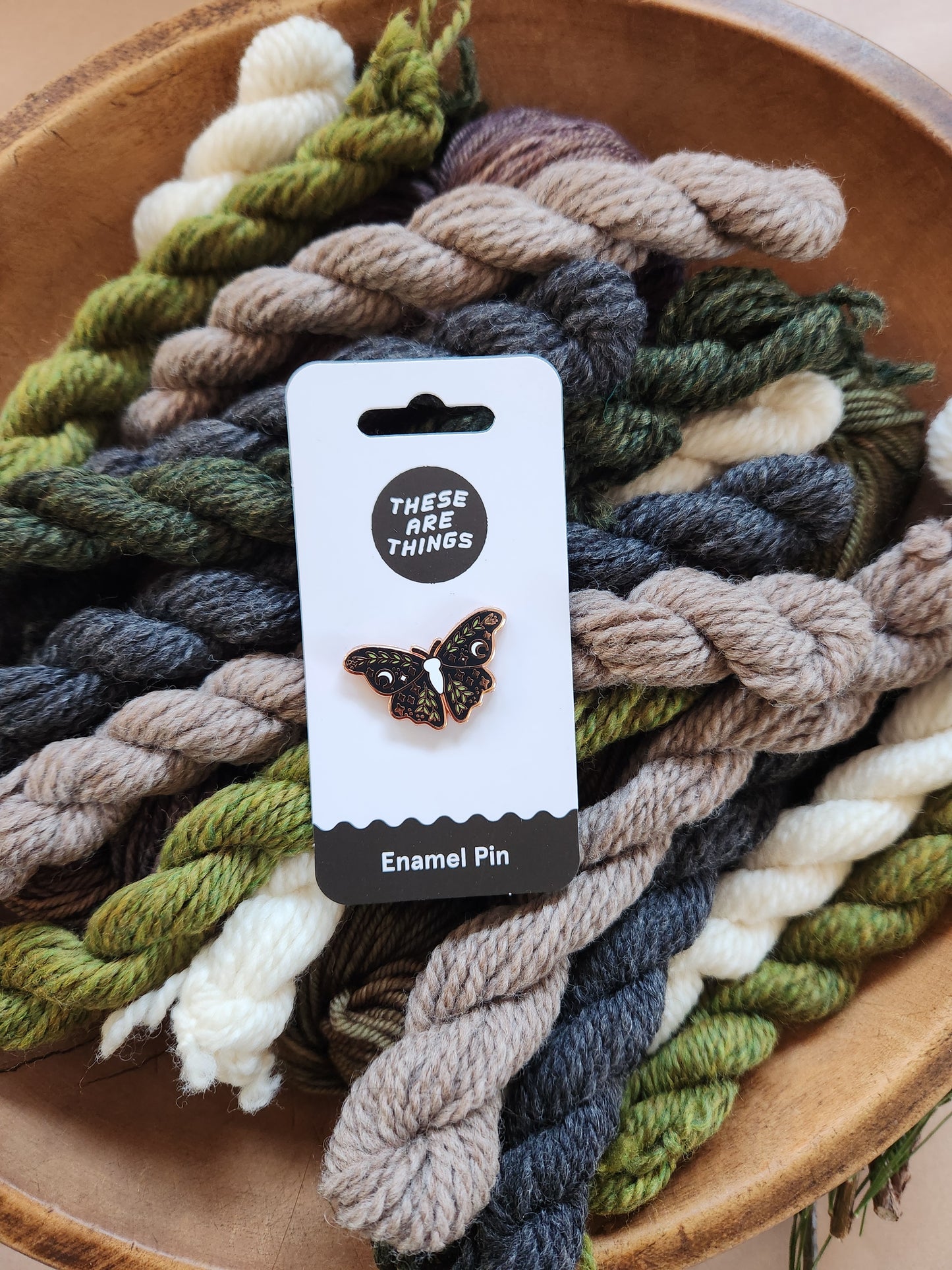 Lunar Floral Moth Enamel Pin