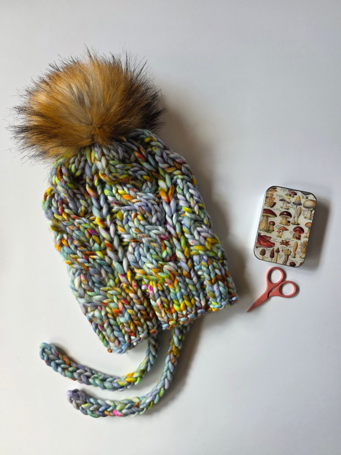 Merino Wool Split Brim Pom Hat
