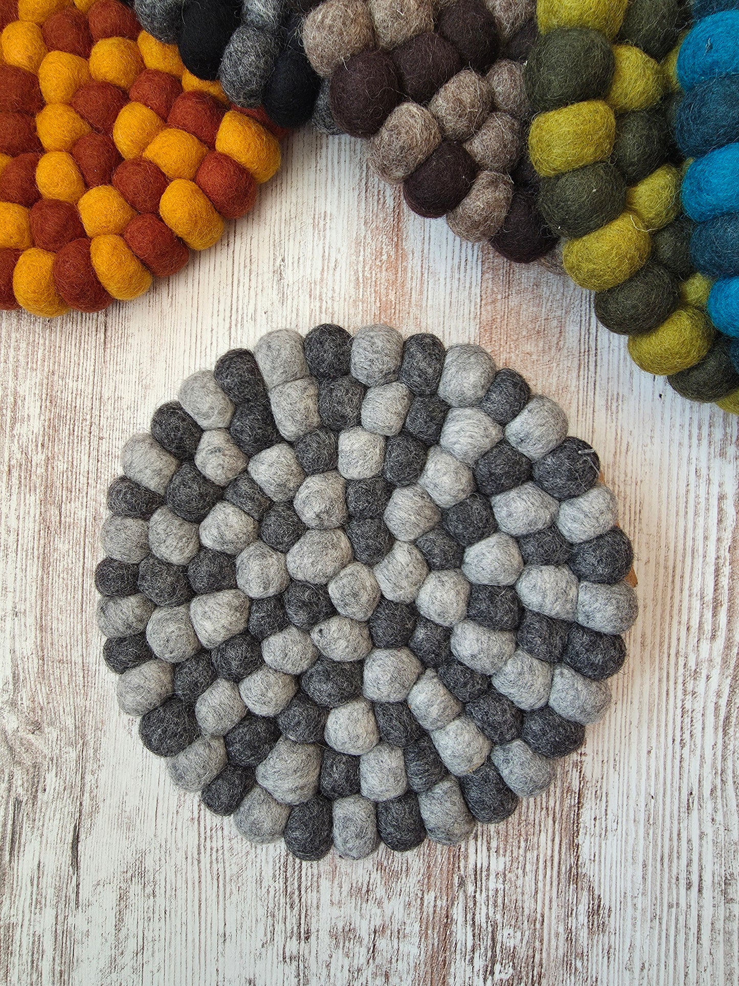 Felt Hot Pad / Trivet | Flecked Grey / Flecked Steel