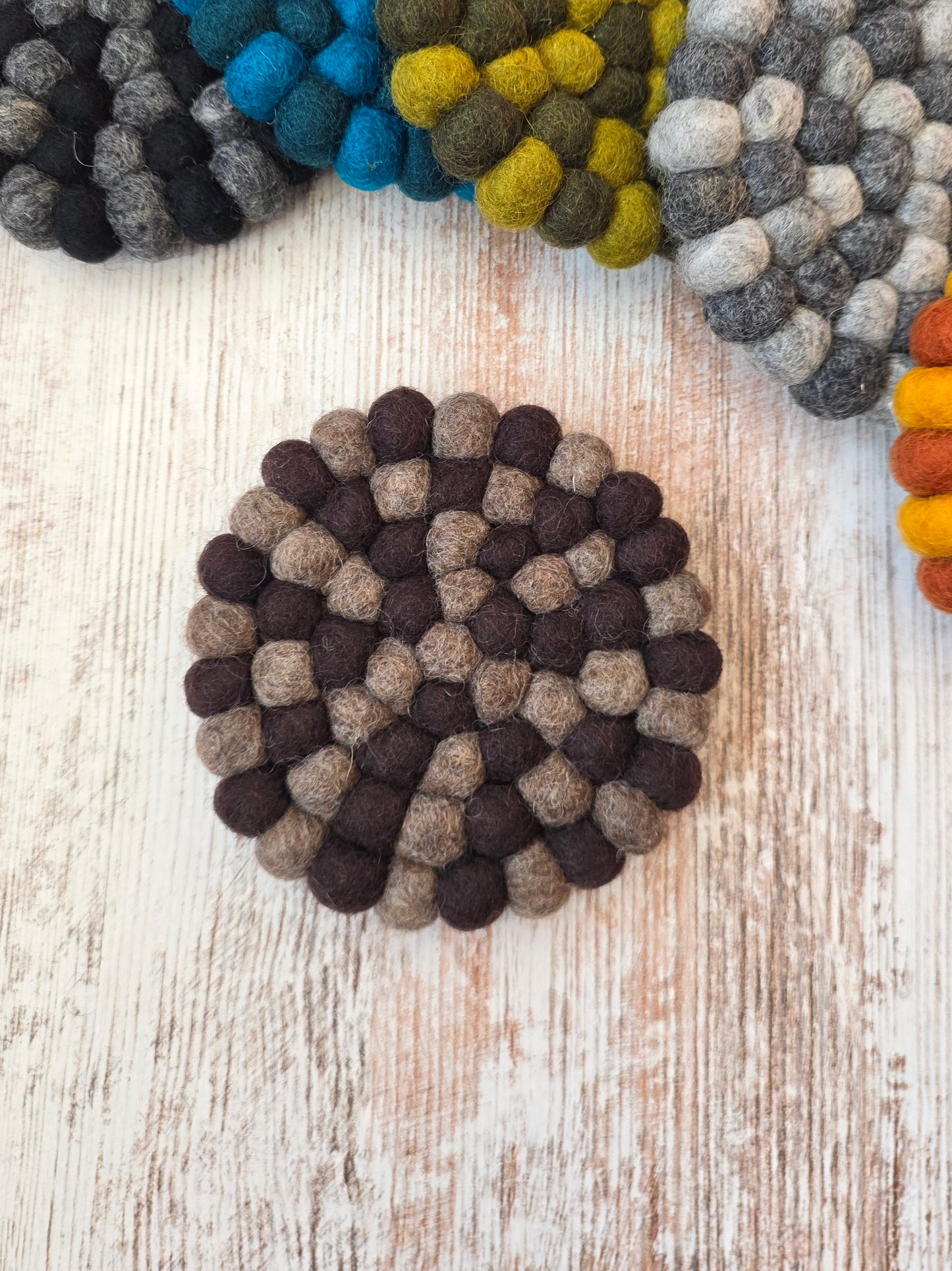 Felt Coaster | Brown / Flecked Beige