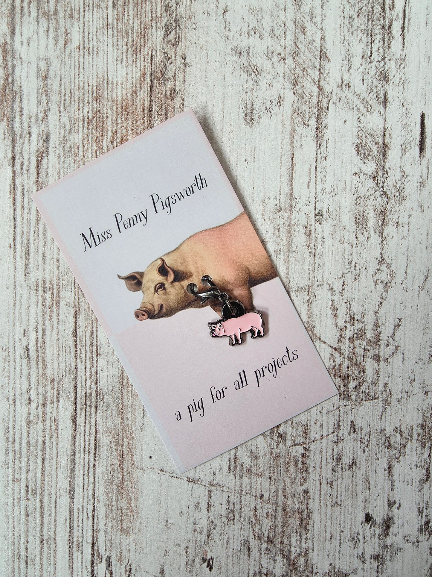 Ms. Penny Pigsworth Stitch Marker, Removable (Single Stitch Marker)
