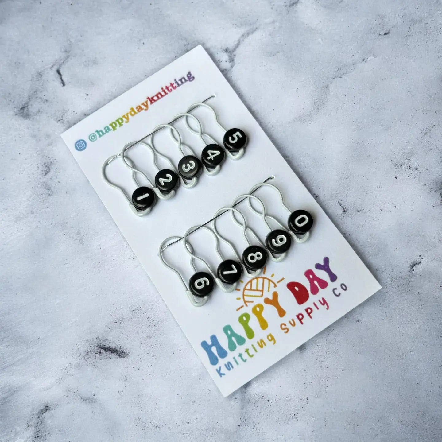 Numbered Bulb Pin Stitch Marker Set