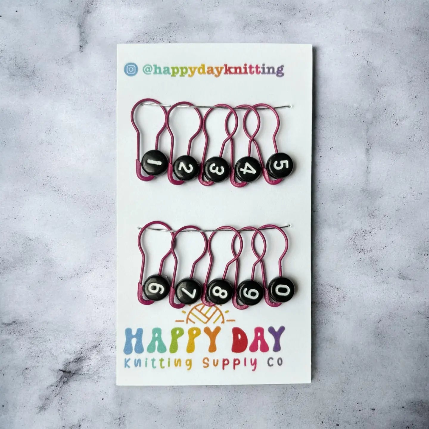 Numbered Bulb Pin Stitch Marker Set