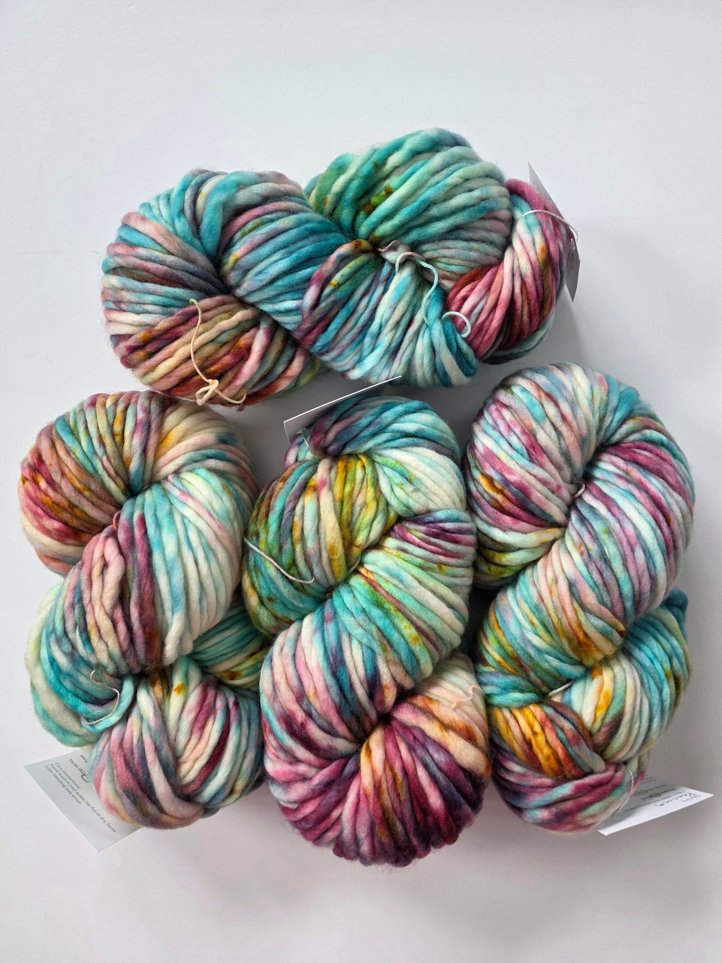 Danni's Designs Crafts | Super Bulky | Peacock | North Road Knits | 100% Superwash Merino | 98 yards | 150 grams | Hand Dyed | Hand Dyed in Washington State