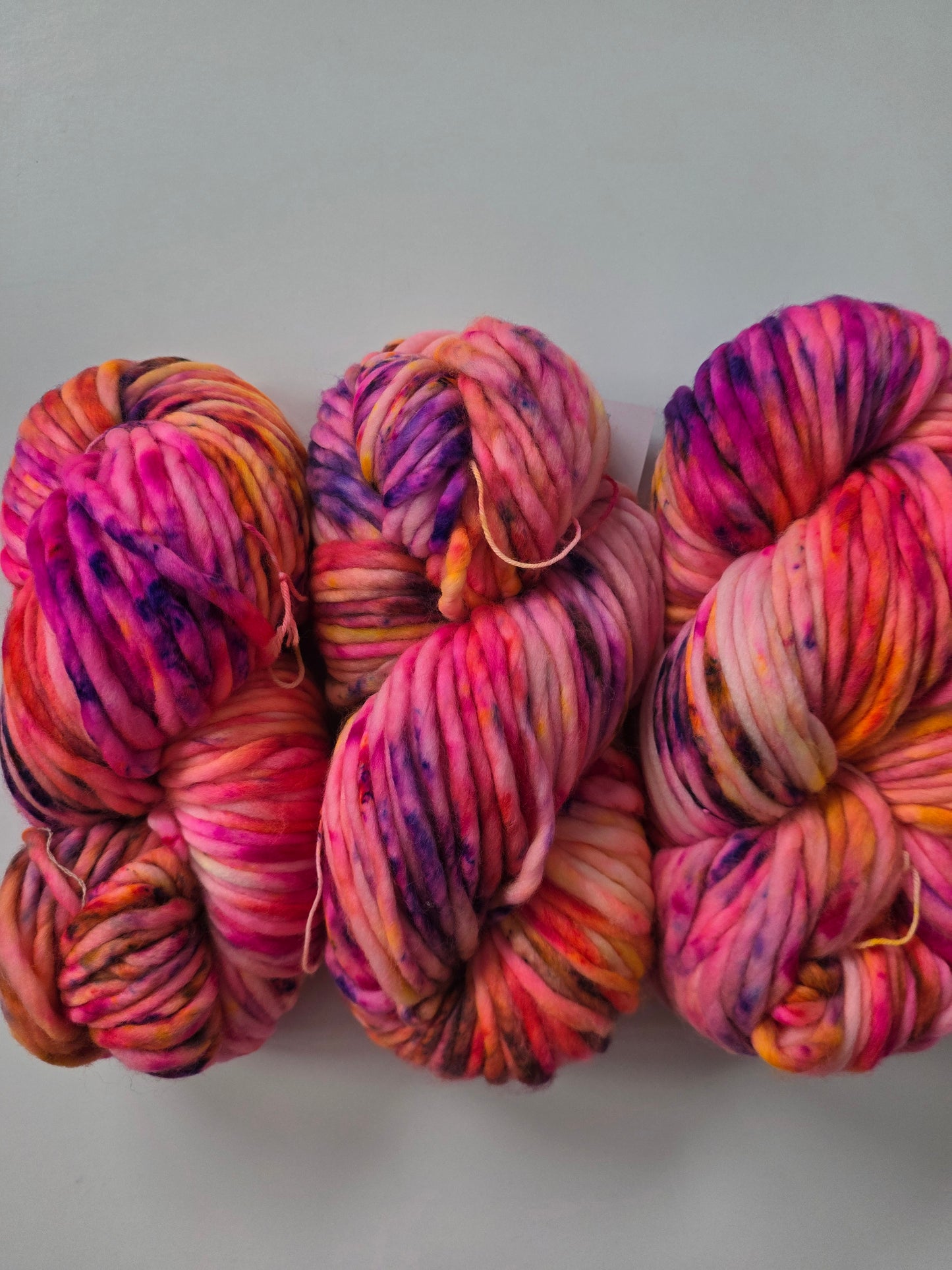 Danni's Designs Crafts | Super Bulky | Solar Flare | North Road Knits | 100% Superwash Merino | 98 yards | 150 grams | Hand Dyed | Hand Dyed in Washington State