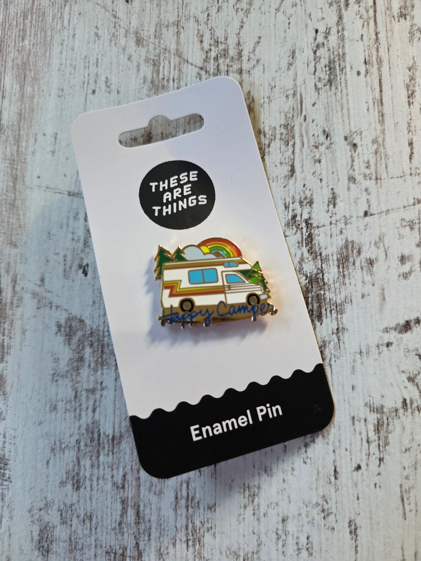 Happy Camper Forest RV Enamel Pin