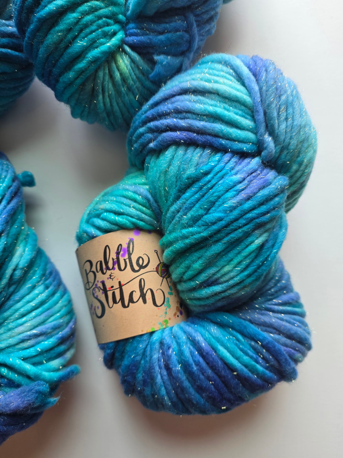 Babble and Stitch Yarn | Super Chunky Glam | Ionian Sea