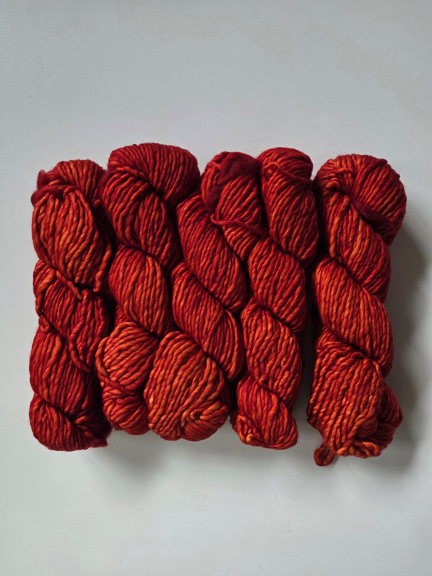 Malabrigo | Noventa | Glazed Carrot | North Road Knits | Hand Dyed | Merino Wool | Bulky Yarn | 100% Superwash Merino | Single Ply Twisted | Yarn Shop | Grand Marais | Minnesota Yarn Shop