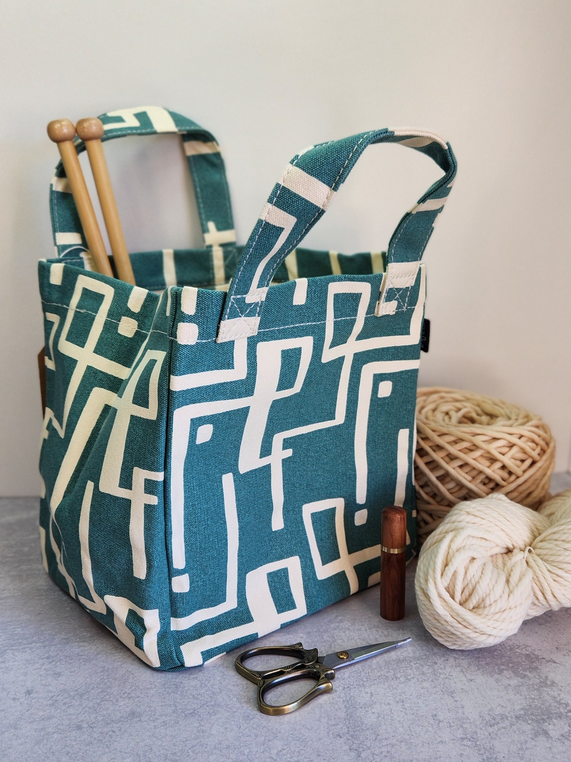 North Road Knits MAIKA Lunch Tote Knitting Project Bag Malibu