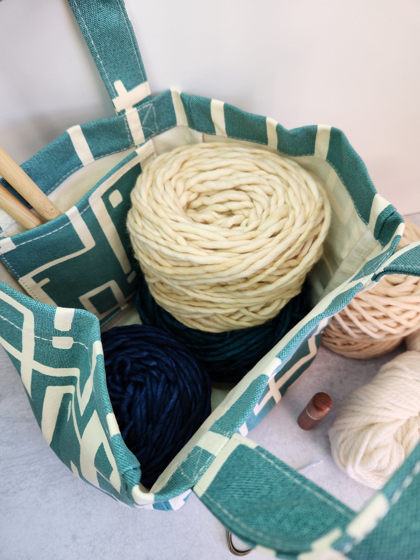 North Road Knits MAIKA Lunch Tote Knitting Project Bag Malibu