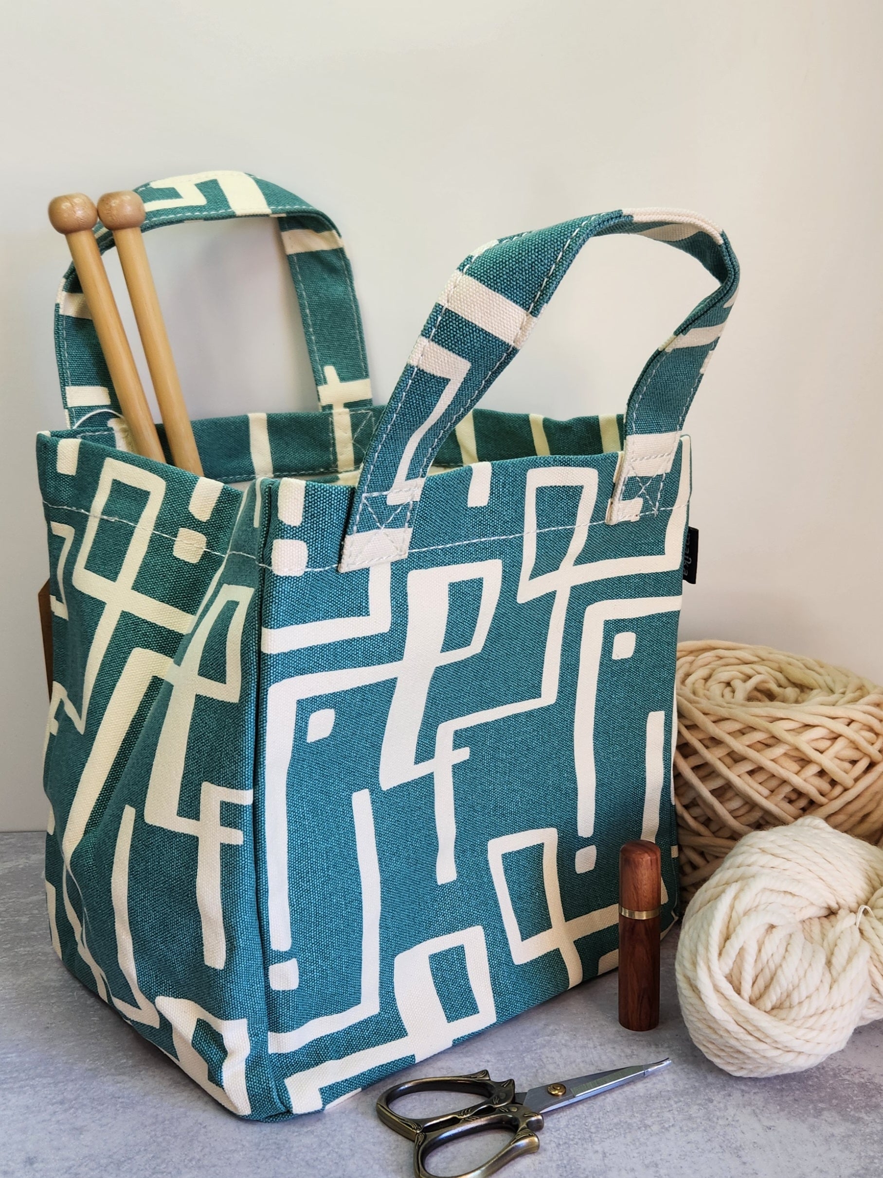 North Road Knits MAIKA Lunch Tote Knitting Project Bag Malibu