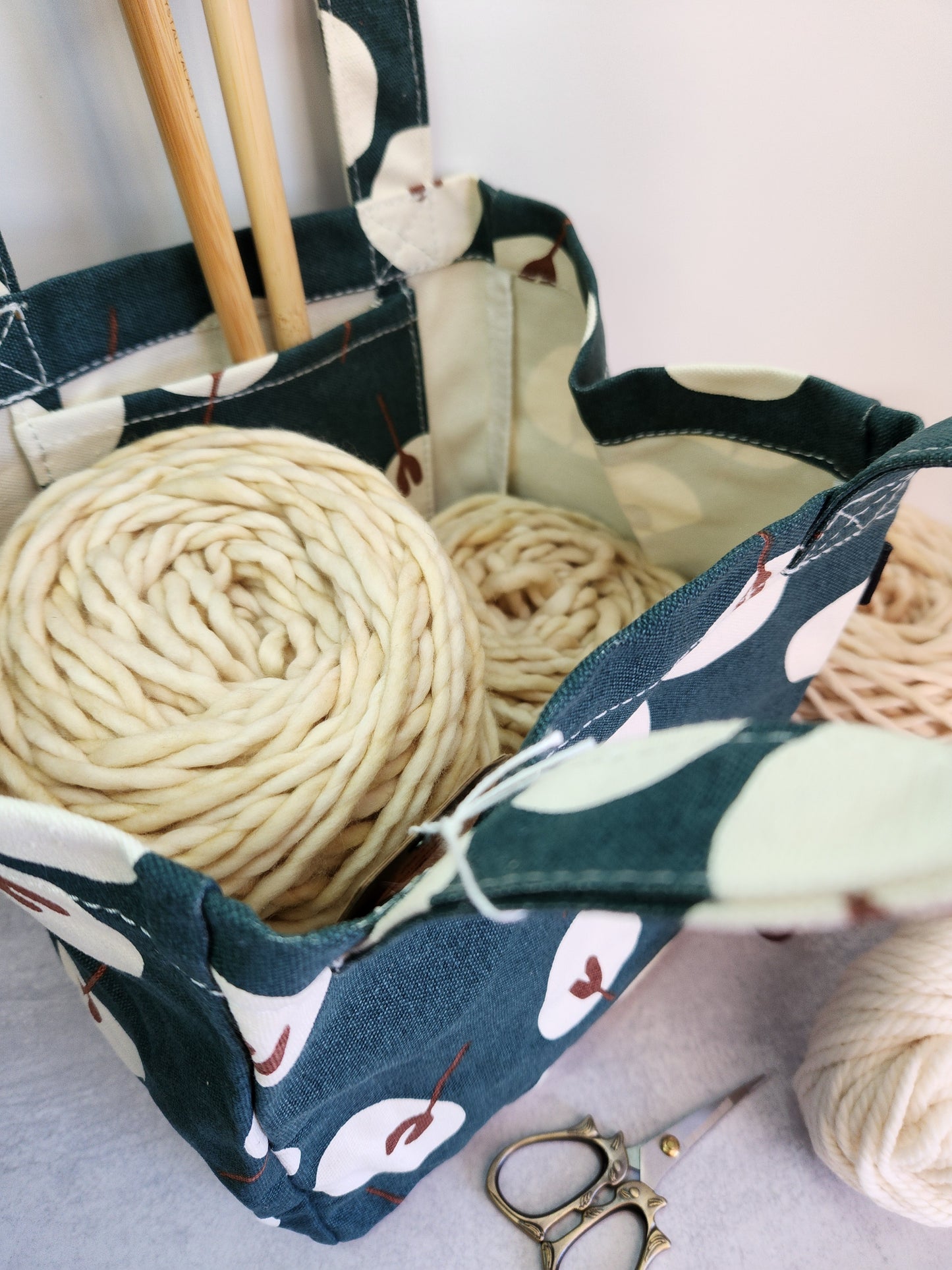 North Road Knits MAIKA Lunch Tote Knitting Project Bag Tansy