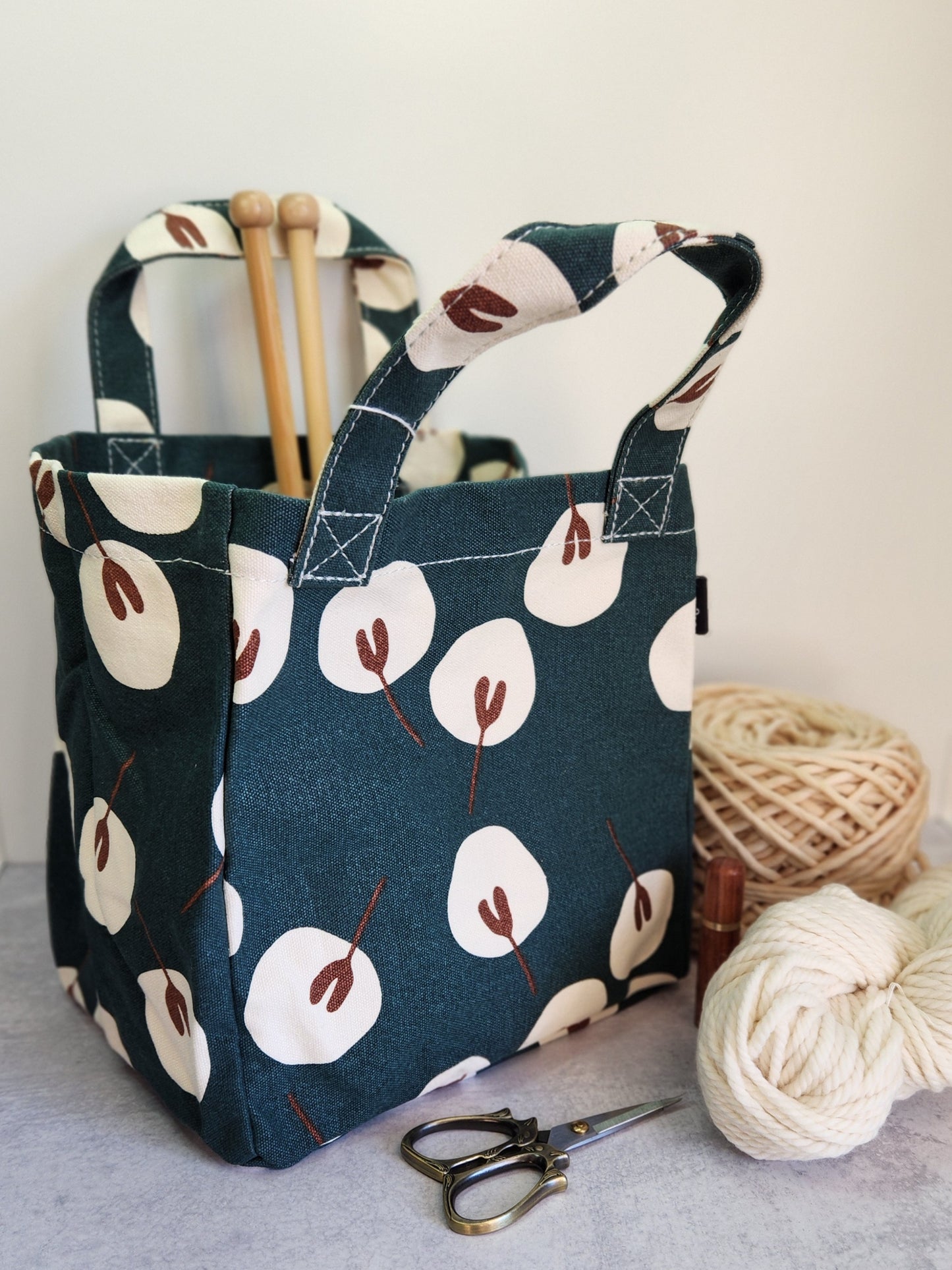 North Road Knits MAIKA Lunch Tote Knitting Project Bag Tansy