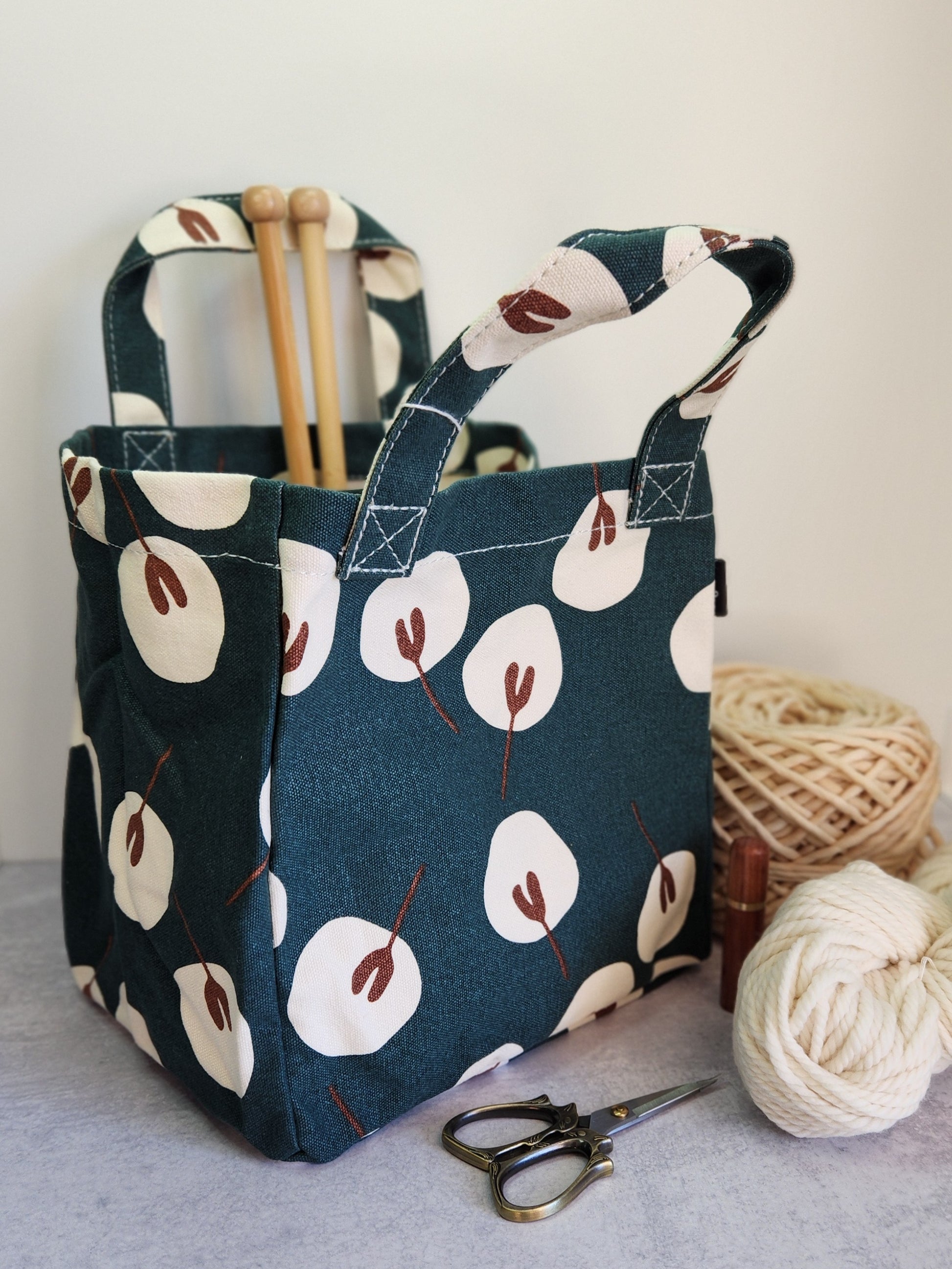 North Road Knits MAIKA Lunch Tote Knitting Project Bag Tansy