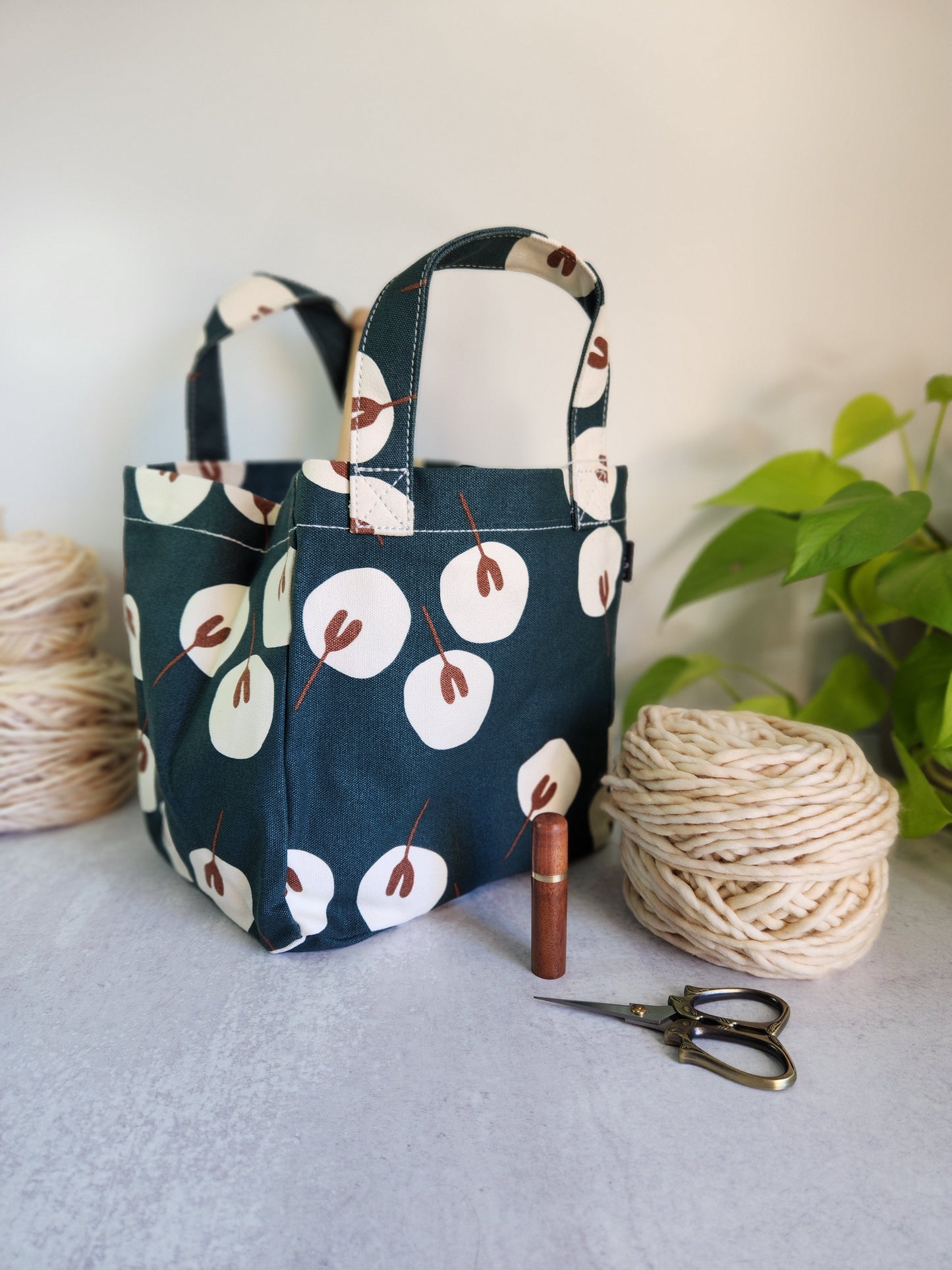North Road Knits MAIKA Lunch Tote Knitting Project Bag Tansy