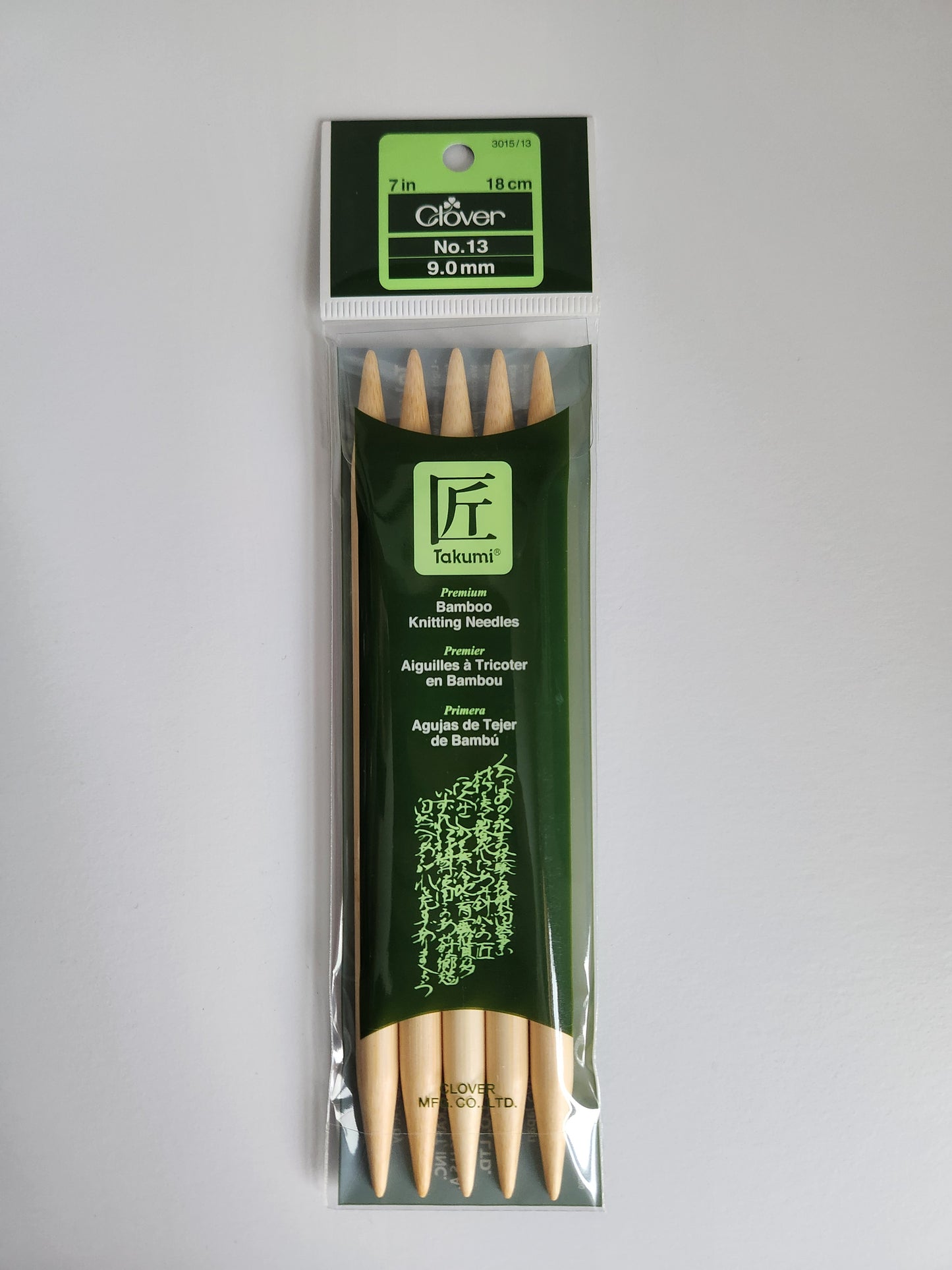 Clover Takumi Bamboo 7" Double Pointed Needles